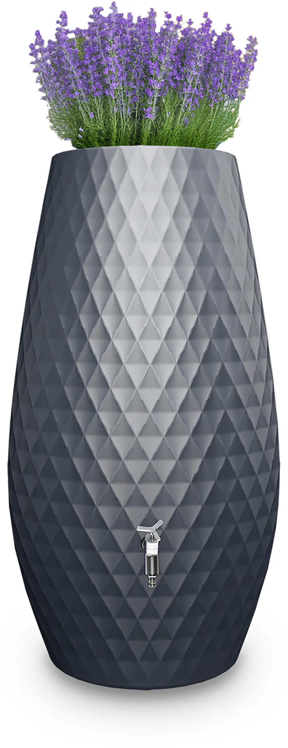 Garantia Regentonne Triagon 2in1 oval inkl. Pflanzschale 230 L graphitgrau