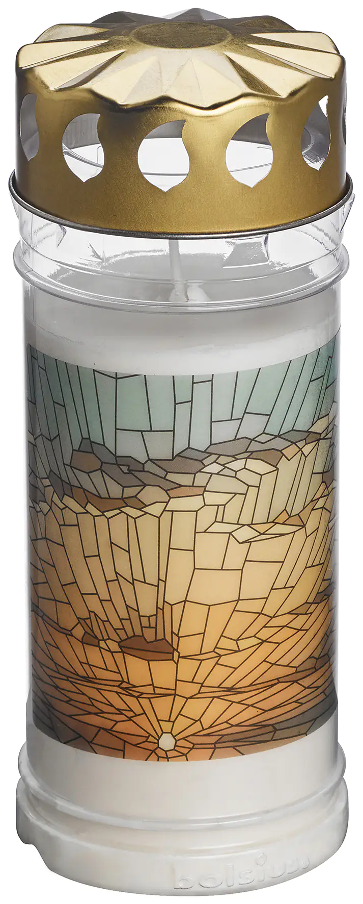 8717847142160 Bolsius Dauerbrenner Nr. 5 Motiv Sonnenaufgang, Höhe: 16,5 cm , Ø 7,5 cm