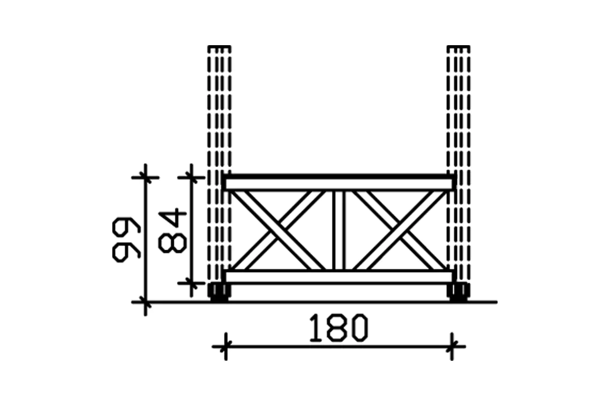 SKAN HOLZ Brüstung Andreaskreuz 180 x 84 cm Douglasie