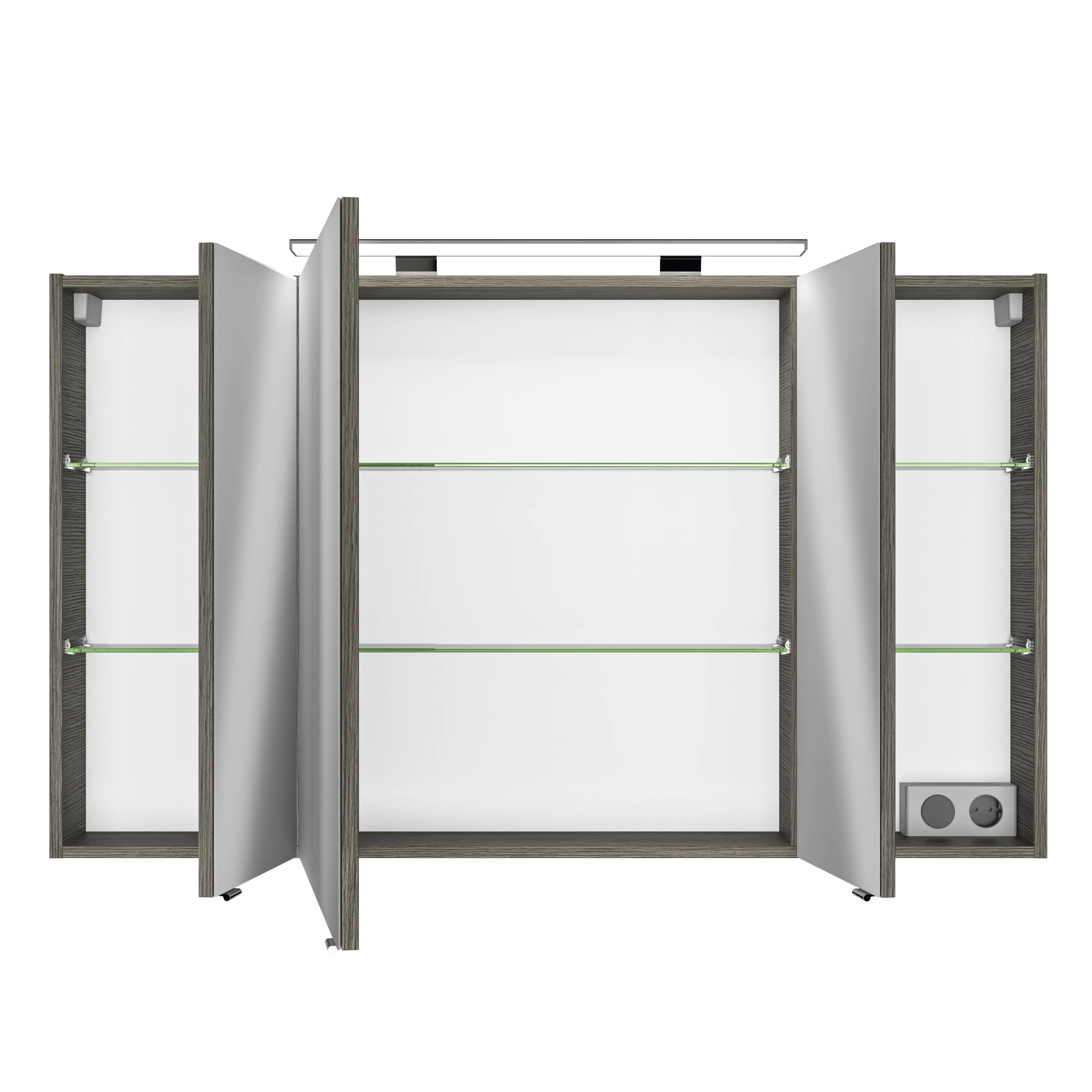 Pelipal Spiegelschrank Fokus 4010 Graphit Struktur quer, Breite 1400 mm