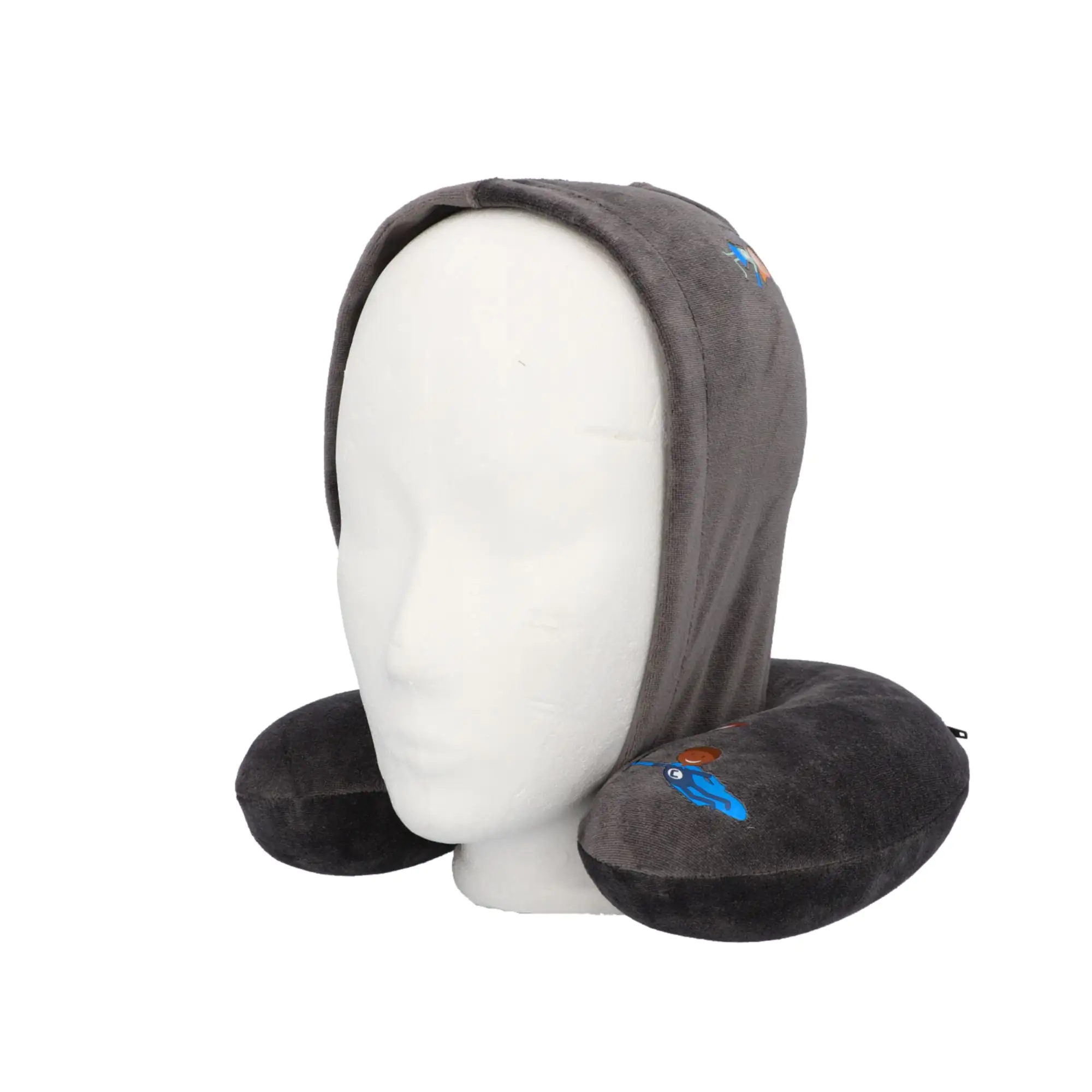 Cartrend Kids Nackenkissen mit Kapuze grau Cartrend Kids Nackenkissen mit Kapuze grau