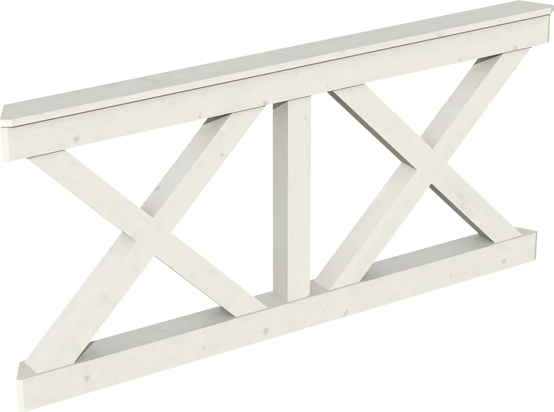 SKAN HOLZ Brüstung Andreaskreuz 180 x 84 cm, Fichte, lasiert in Weiß