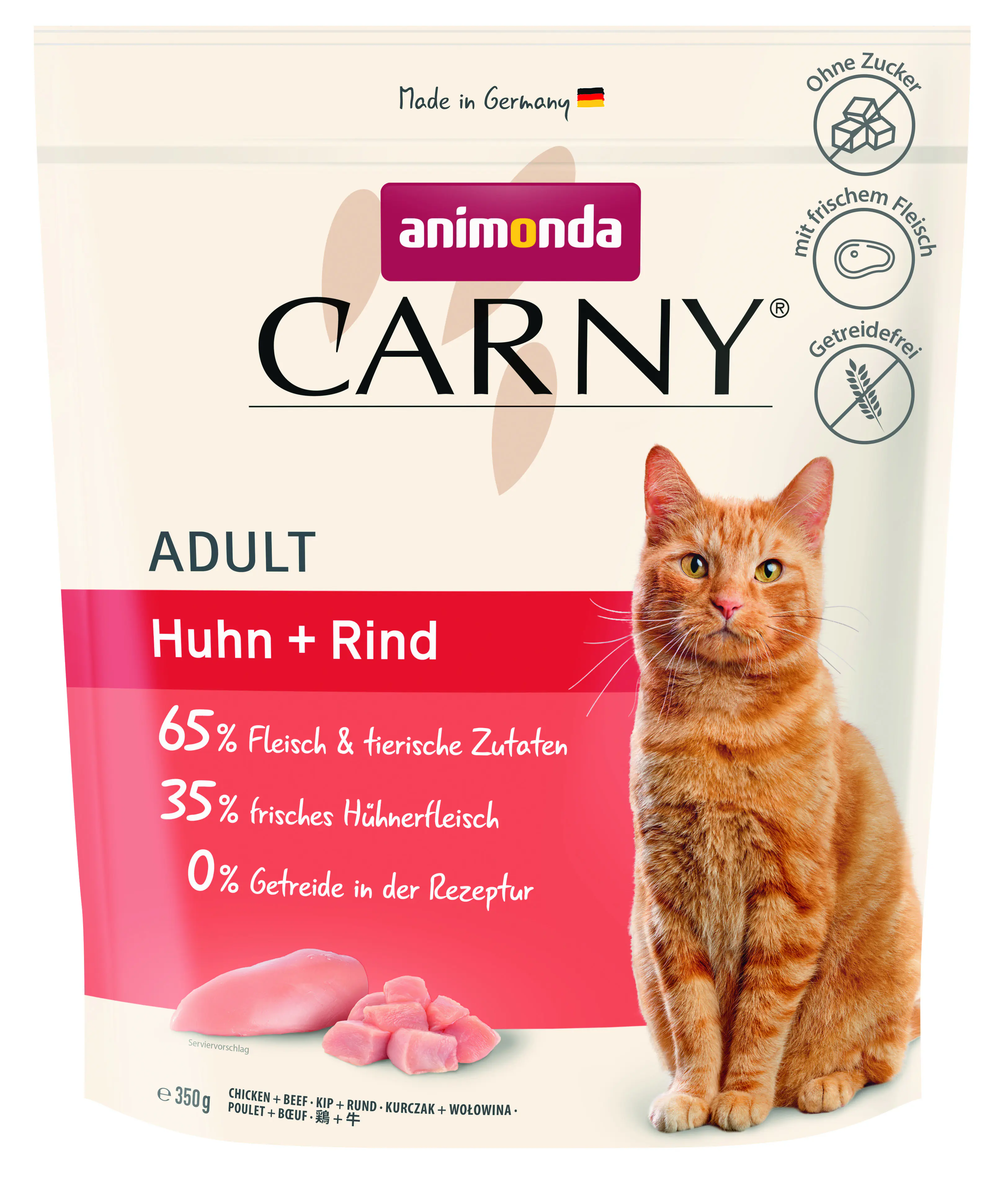 Carny Katzentrockenfutter Adult getreidefrei 350 g Huhn & Rind