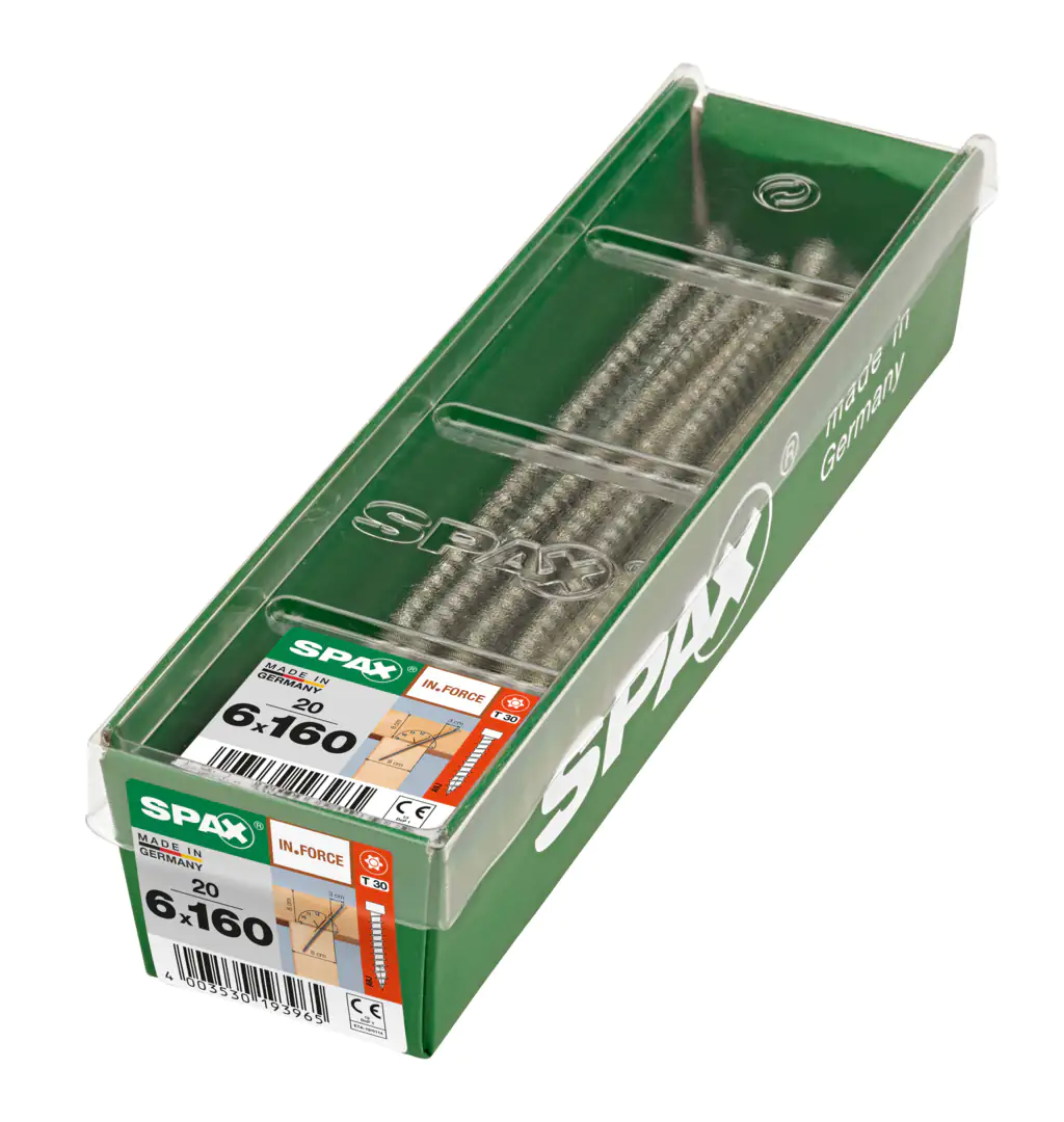 Spax Holzbauschrauben 6.0 x 160 mm TX 30 - 10 Stk. Spax Holzbauschrauben 6.0 x 160 mm TX 30 - 10 Stk.