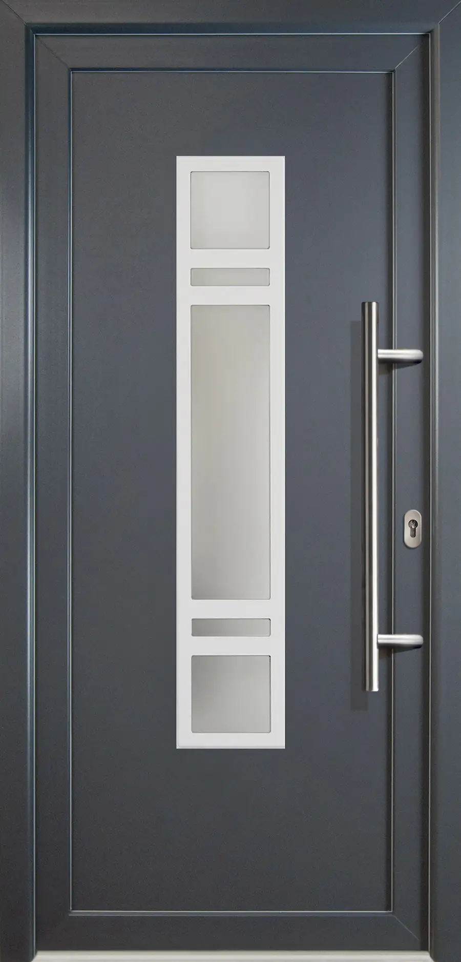 4060691167297 Meeth Haustür Signum Aluminium Modell 83 108 x 208 cm, DIN rechts, weiß/titan