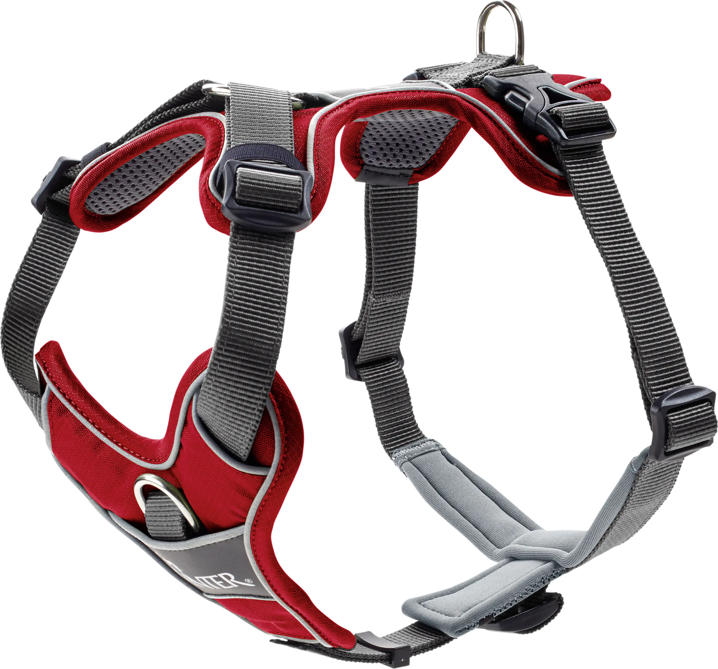 Hunter Hundegeschirr Divo L-XL rot/grau