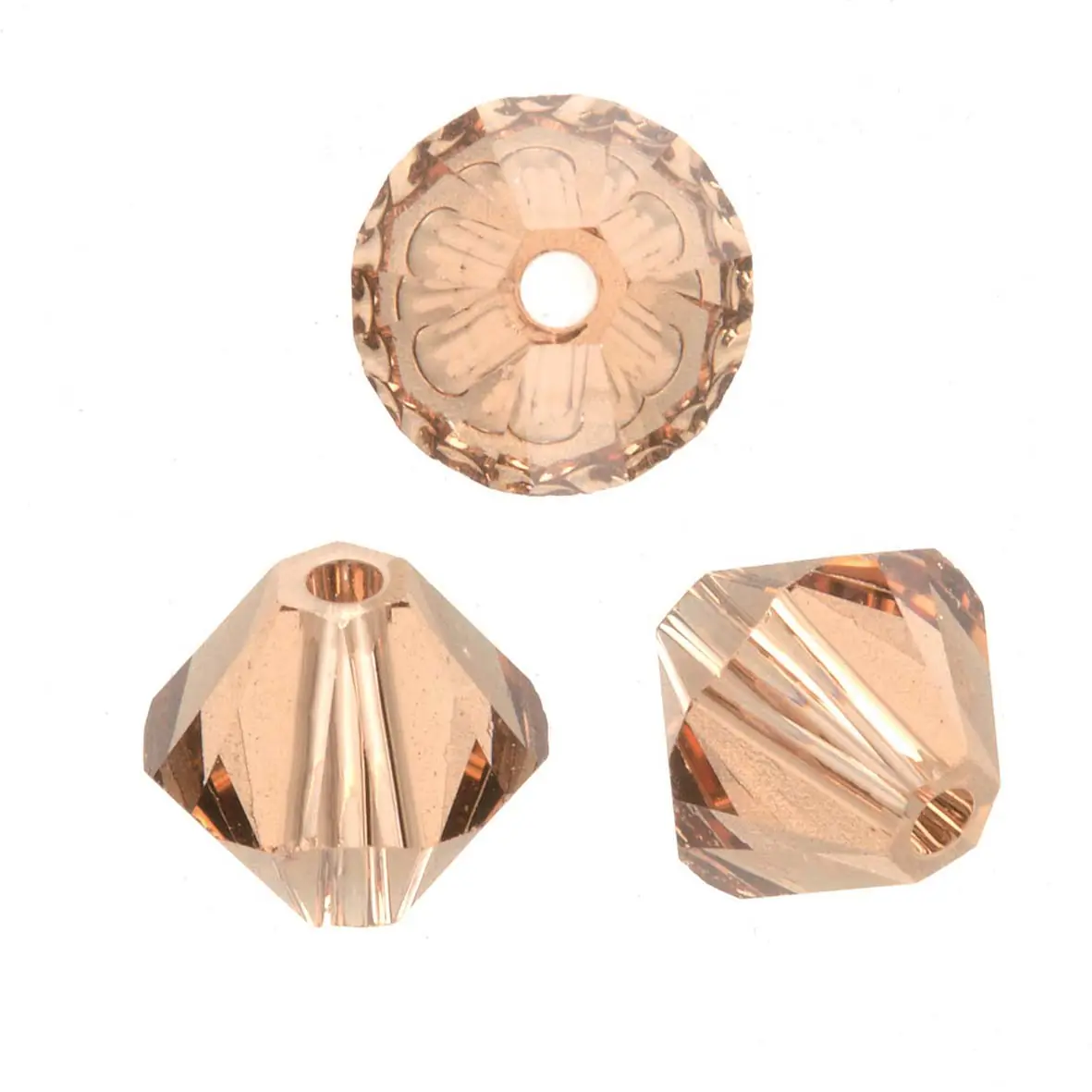 Glorex Glasschliffspitzperle 4 mm smoked topas 25 Stück