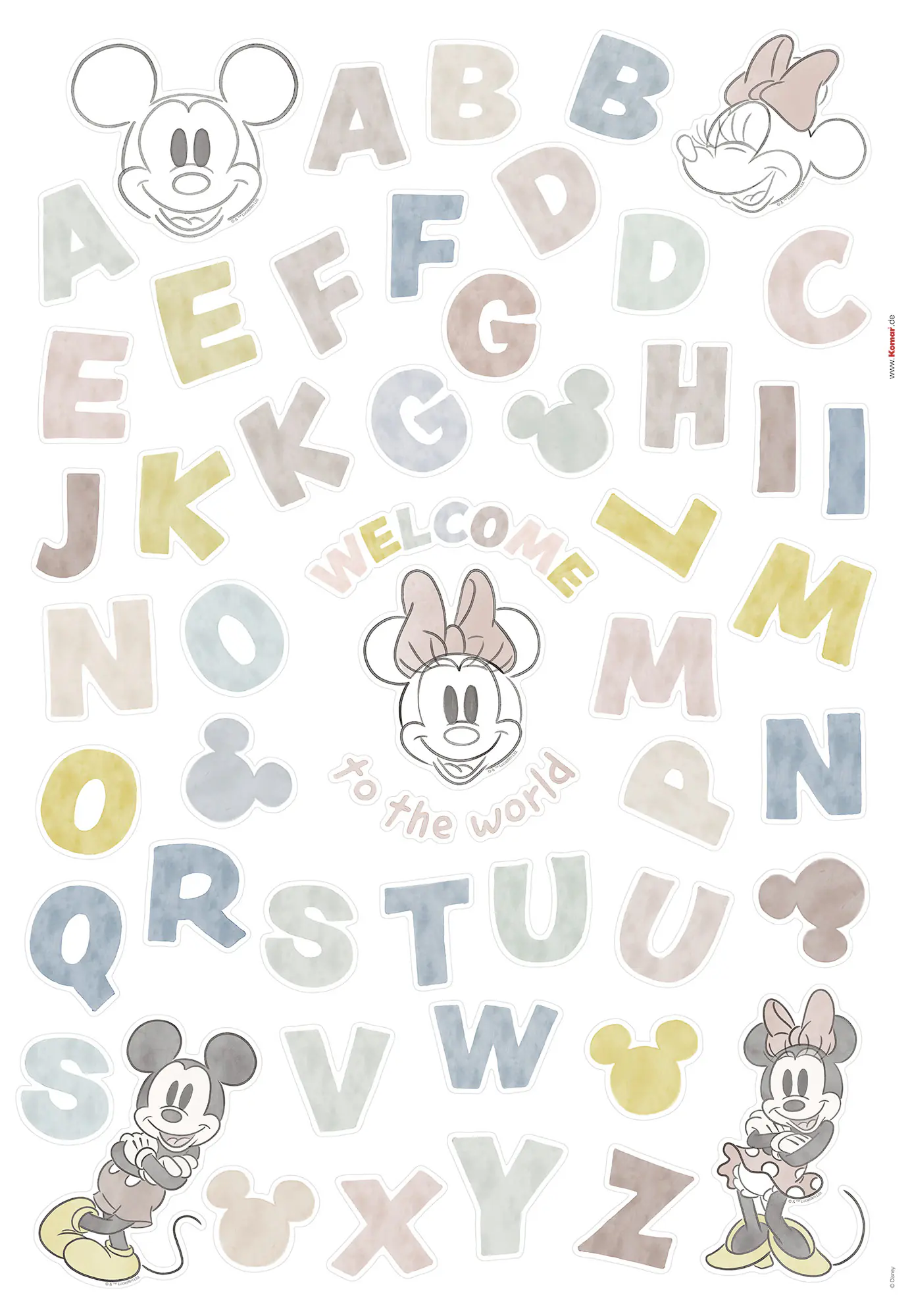Komar Dekosticker Mickey Alphabet 50 x 70 cm  