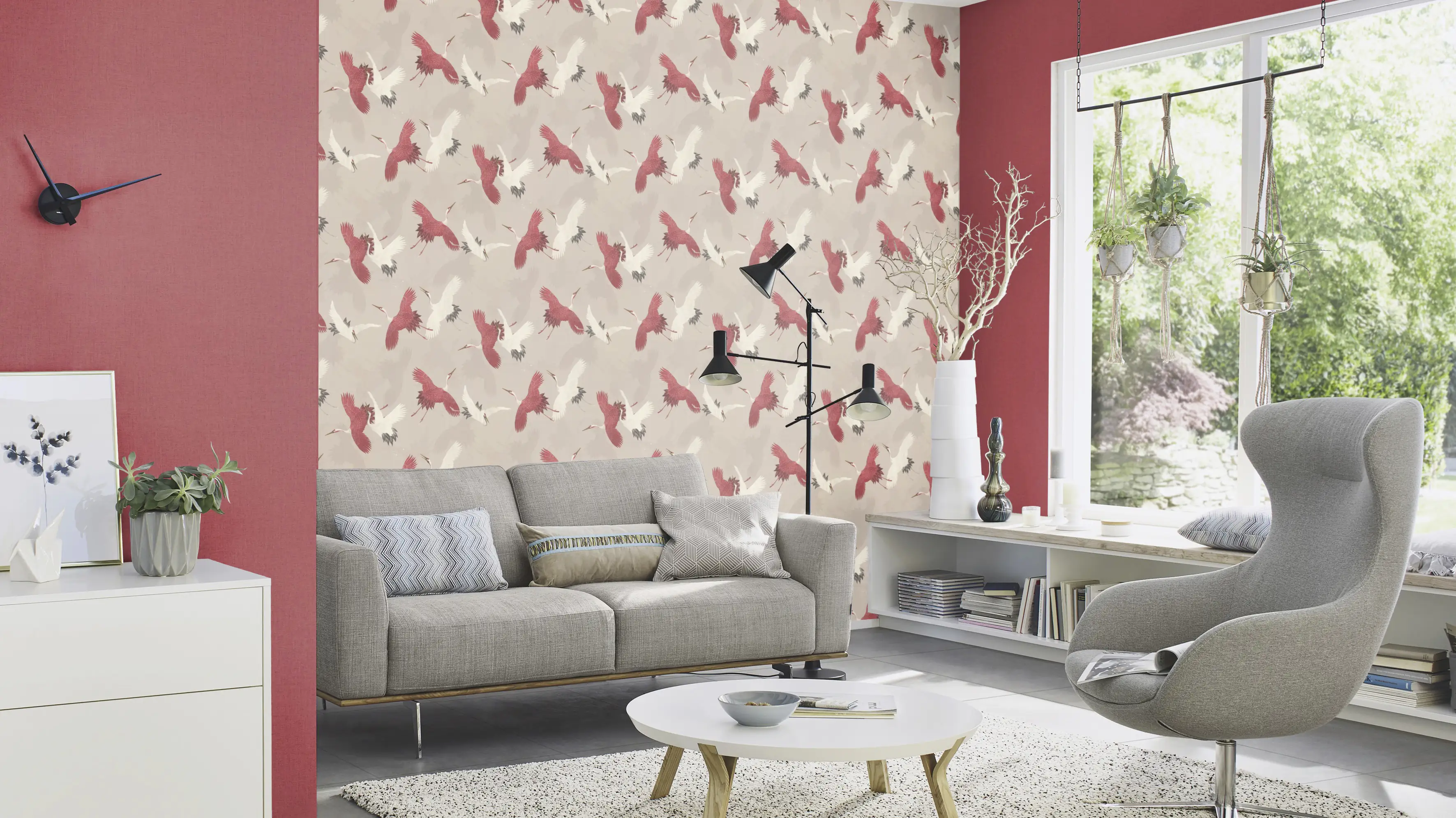 Rasch Vliestapete 560657 Barbara Home III, Kraniche beige-rot, 10,05 x 0,53 m Rasch Vliestapete 560657 Barbara Home III, Kraniche beige-rot, 10,05 x 0,53 m
