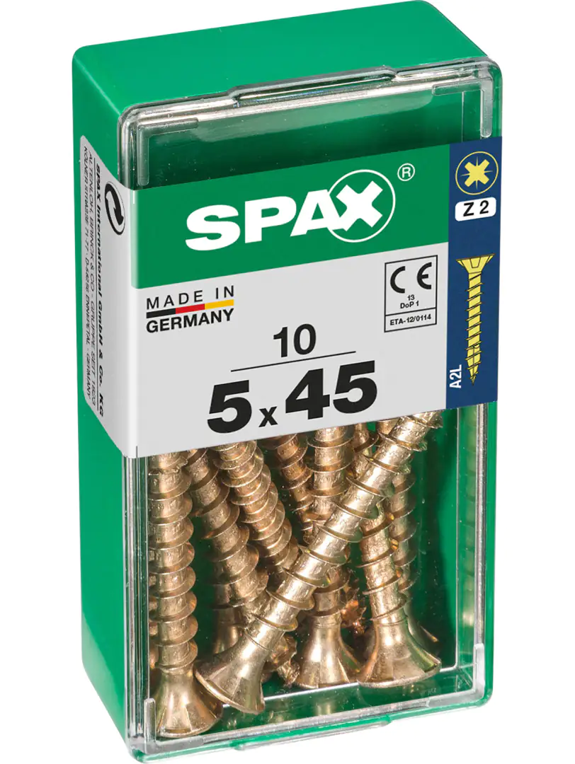 Spax Universalschrauben 5.0 x 45 mm PZ 2 - 10 Stk. Spax Universalschrauben 5.0 x 45 mm PZ 2 - 10 Stk.