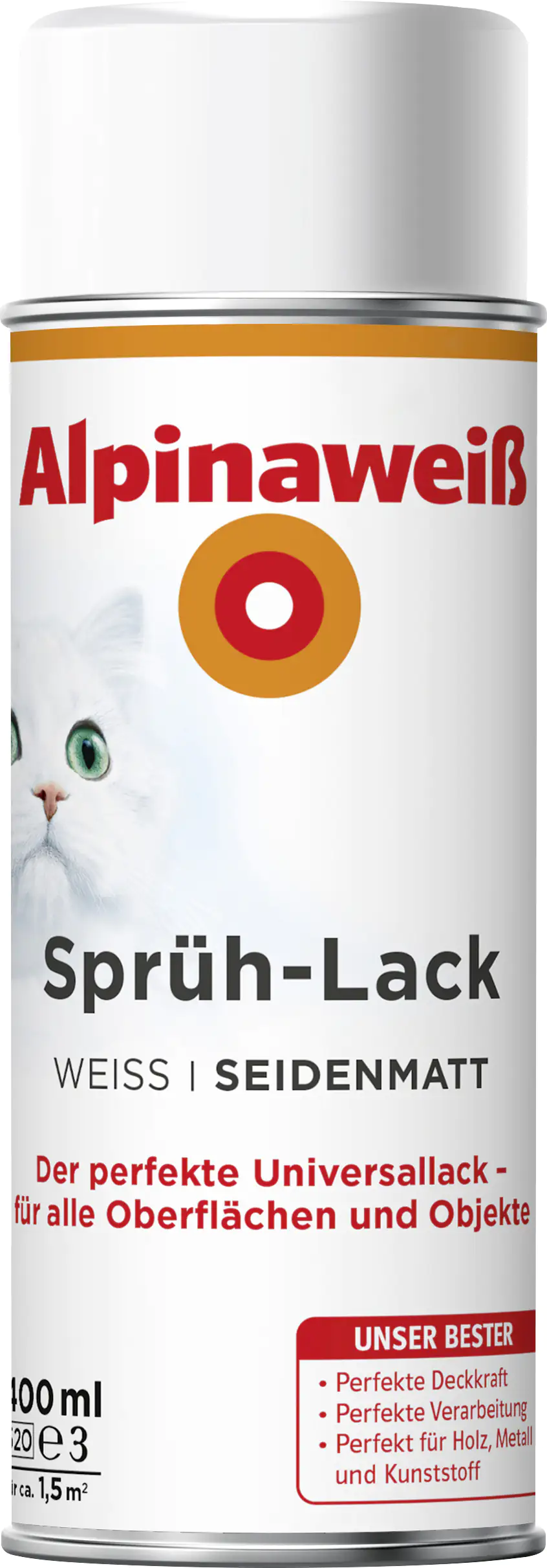 4001244765102 Alpinaweiß Sprühlack 400 ml weiß seidenmatt