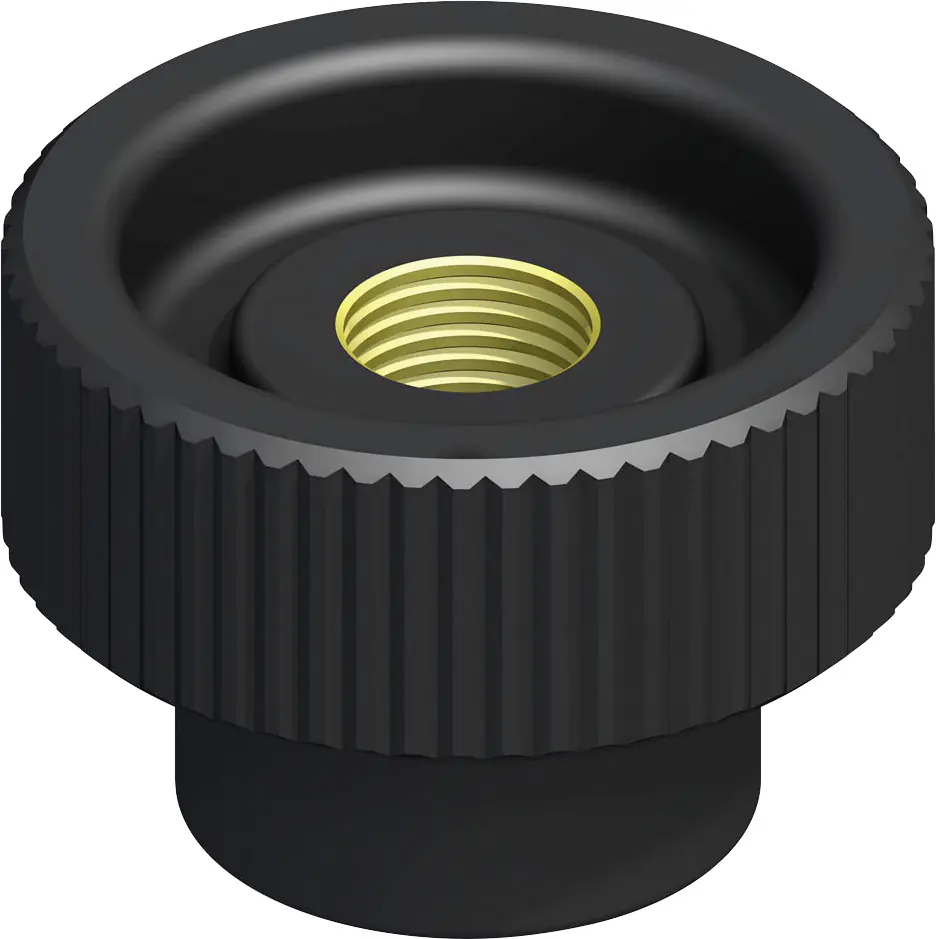 alfer Rändelmutter mit Gewinde M8 PVC (Kunststoff) glatt schwarz