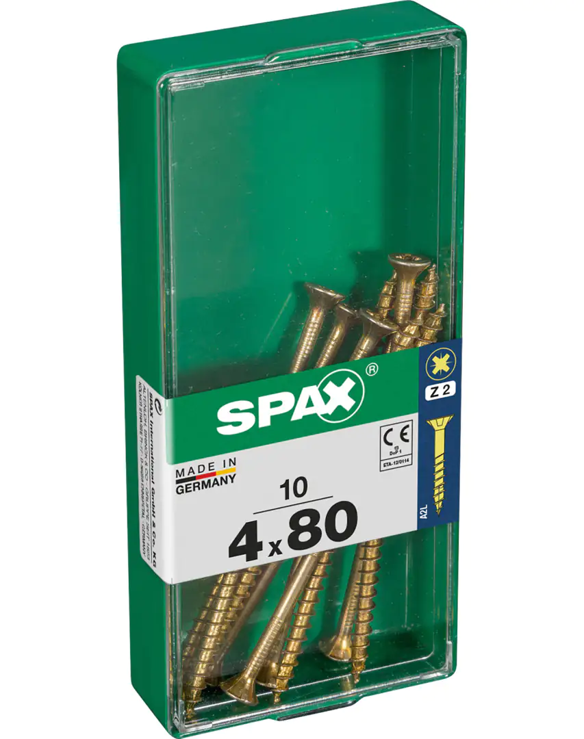 Spax Universalschrauben 4.0 x 80 mm PZ 2 - 10 Stk.