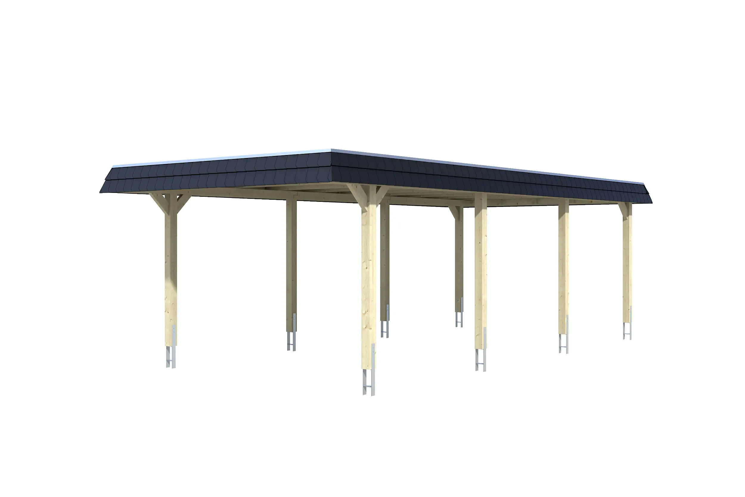 4018211031634_02 SKAN HOLZ Carport Wendland 409 x 870 cm mit EPDM-Dach