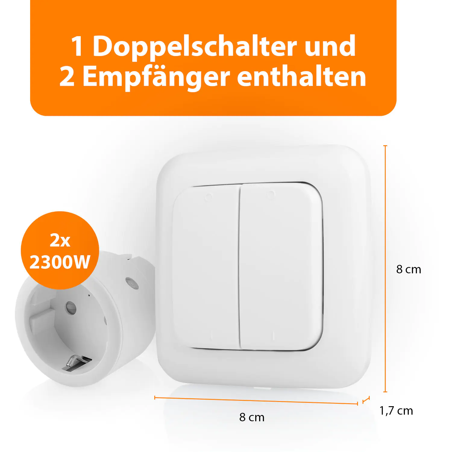 Smartwares Schalterset kabellos 2er Taster mit 2 Zwischenstecker