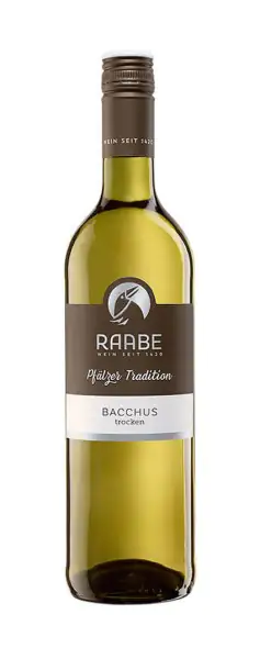 Raabe Weißwein Bacchus 0,75 l trocken  fruchtig feines Beerenaroma Pfälzer Tradition