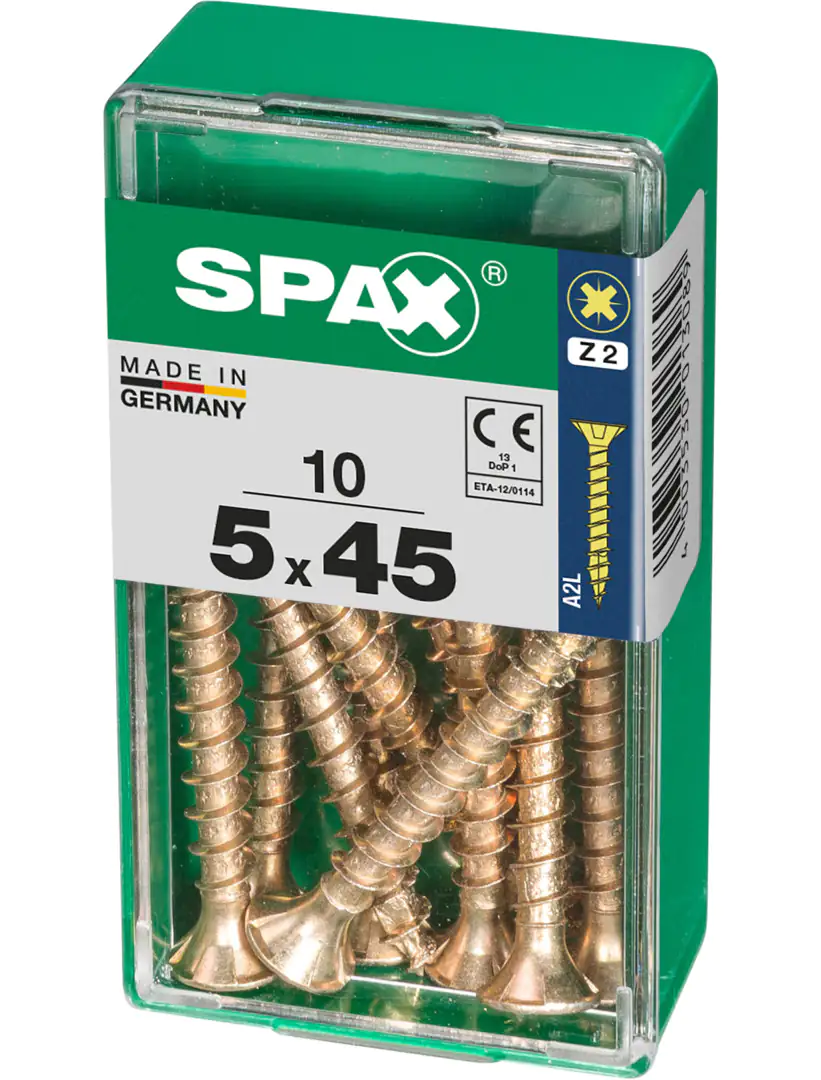 Spax Universalschrauben 5.0 x 45 mm PZ 2 - 10 Stk. Spax Universalschrauben 5.0 x 45 mm PZ 2 - 10 Stk.