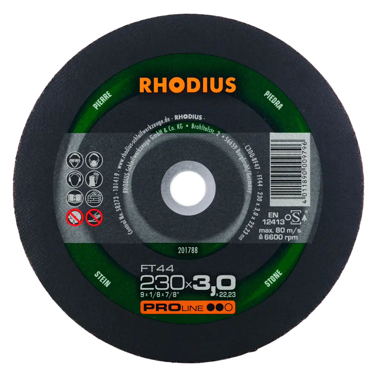 Rhodius Freihandtrennscheibe FT44 Stein Ø 230 mm Bohrung 22,23 mm Rhodius Freihandtrennscheibe FT44 Stein Ø 230 mm Bohrung 22,23 mm