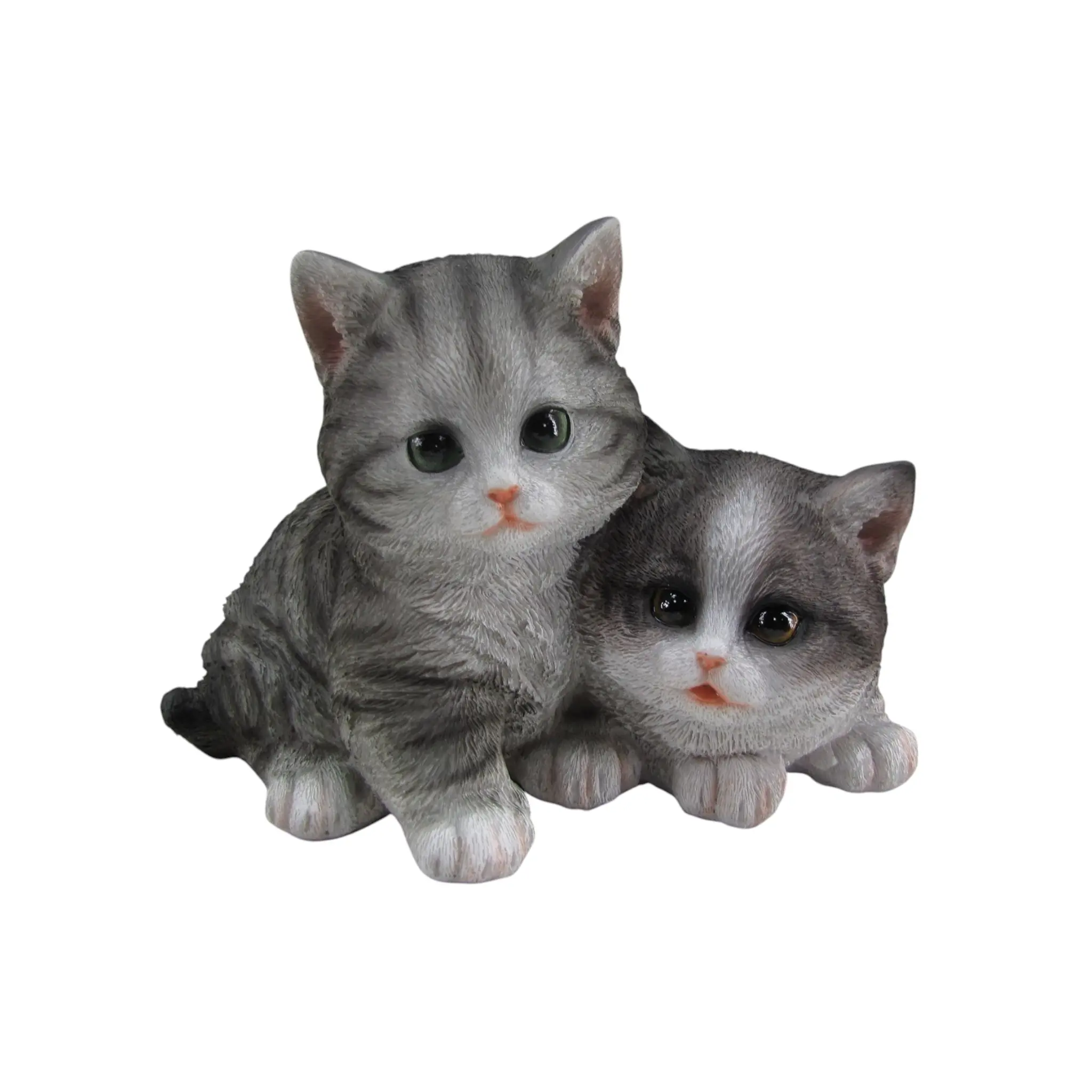 Dekofigur Katzenpaar 14 x 16 cm grau