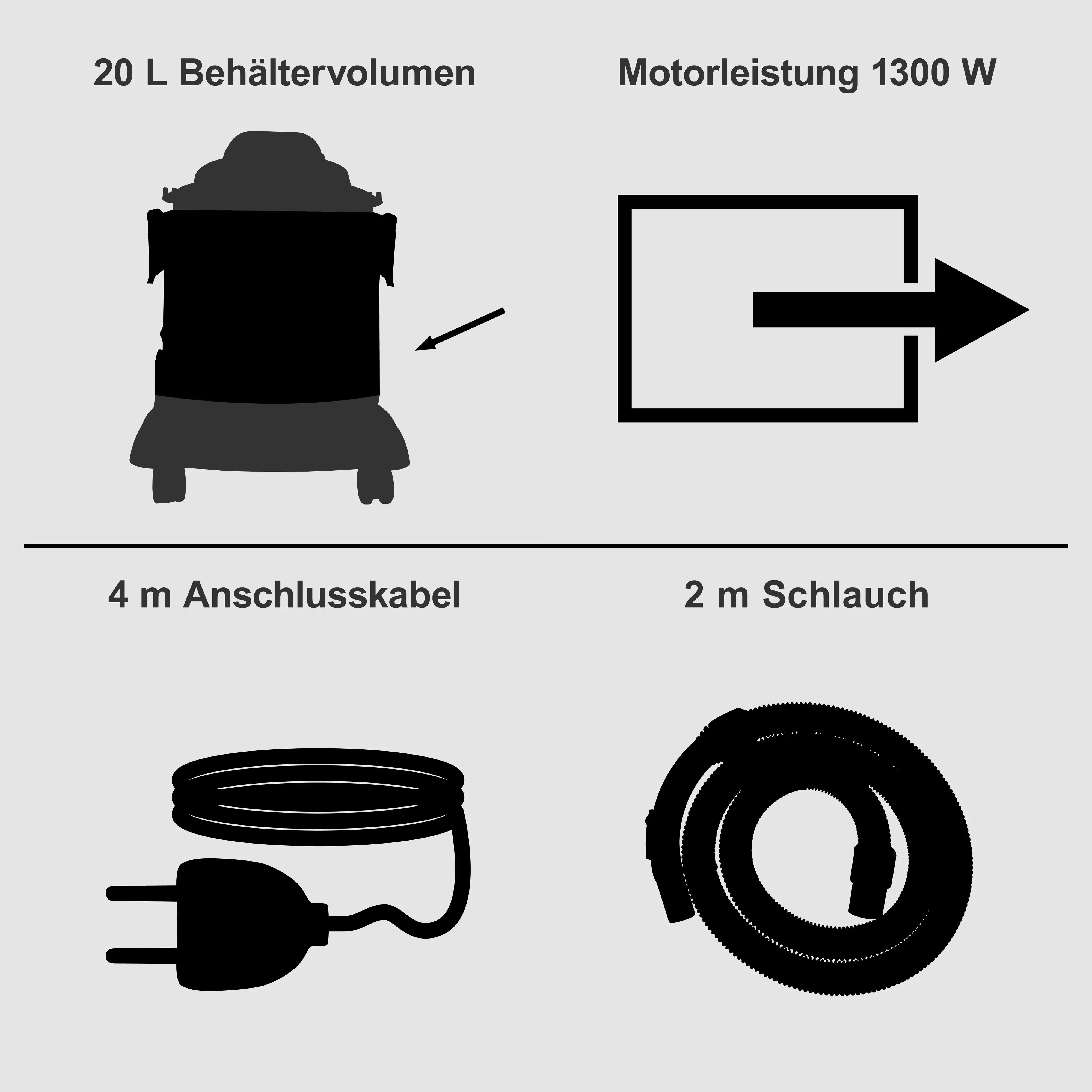 Scheppach Nass-Trockensauger WDV20-BE black