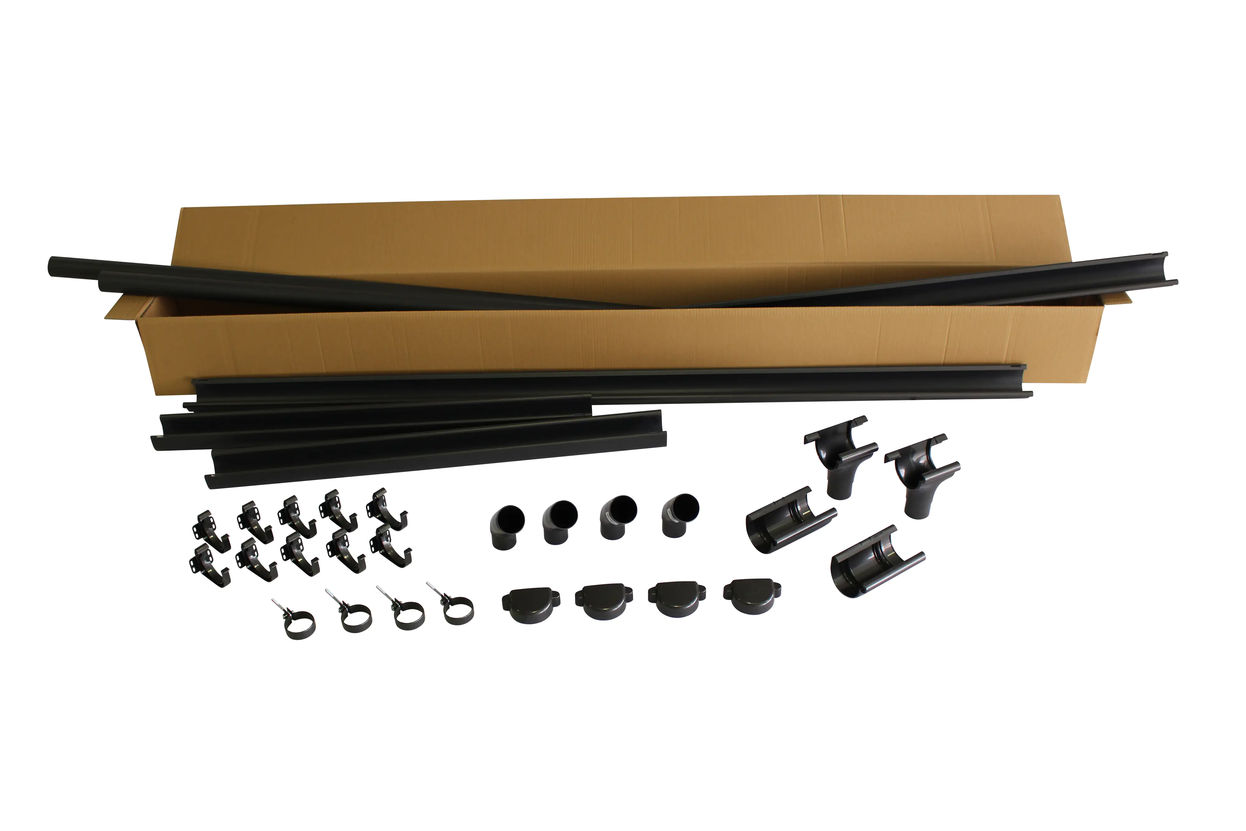 Marley Dachrinnen-Komplettset RG 75 für Block- und Gartenhäuser bis 3 m anthrazit-met.