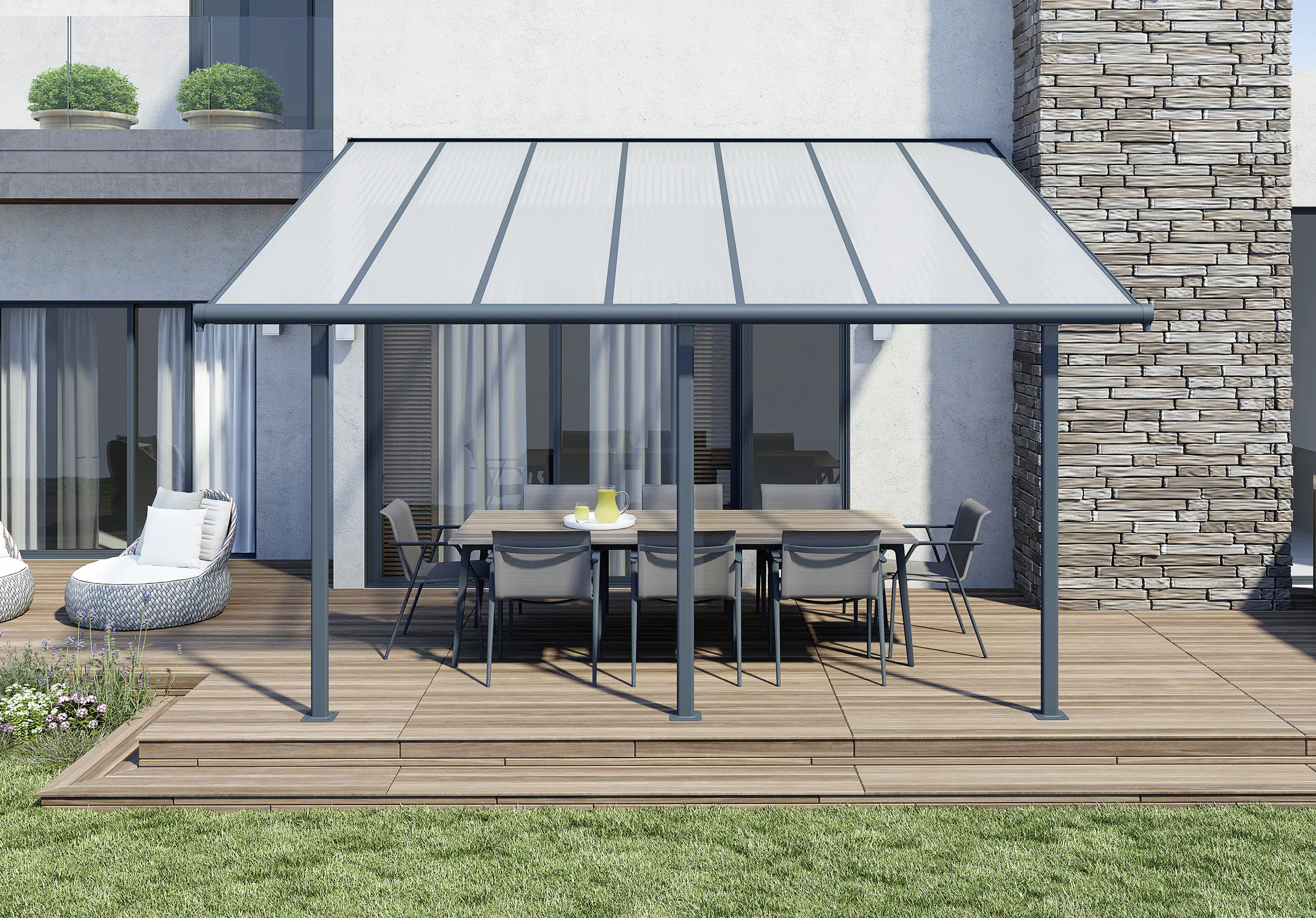 Canopia Terrassenüberdachung Sierra 434 x 295 cm anthrazit Canopia Terrassenüberdachung Sierra 434 x 295 cm anthrazit