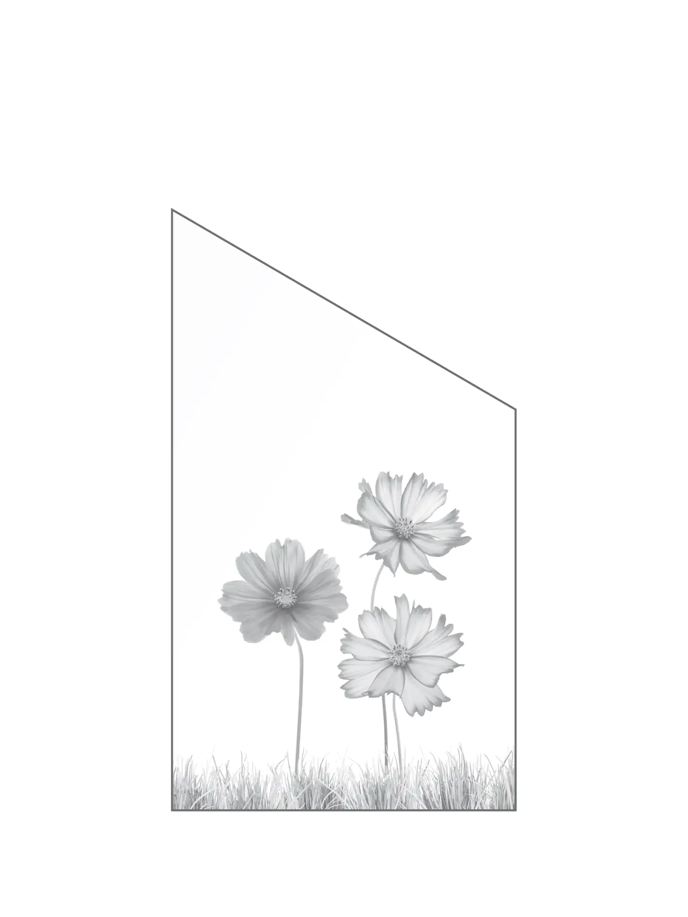 Ambiente Glaszaun Dekor 93 schräg 103 x 180/120 cm gehärtetes 8 mm Glas