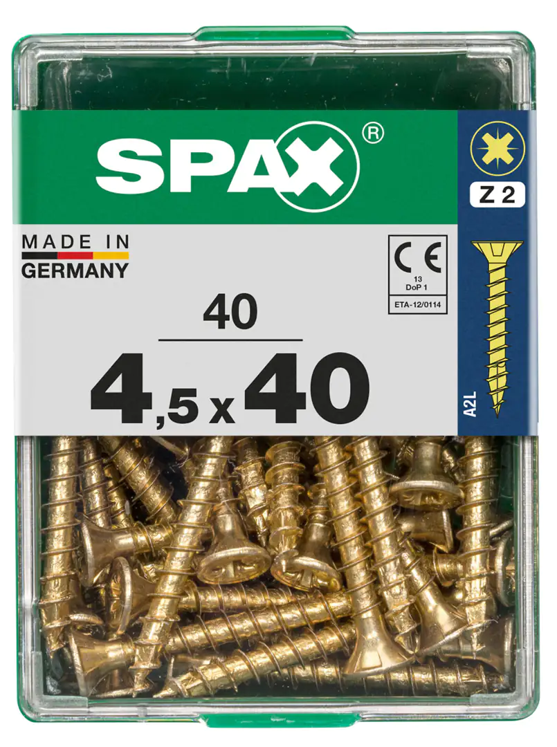Spax Universalschrauben 4.5 x 40 mm PZ 2 - 40 Stk.