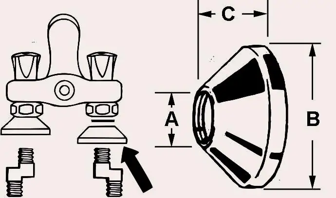 Cornat Gewinderosette verchromt 3/4" x 20 mm Ø 65 mm 2 Stück