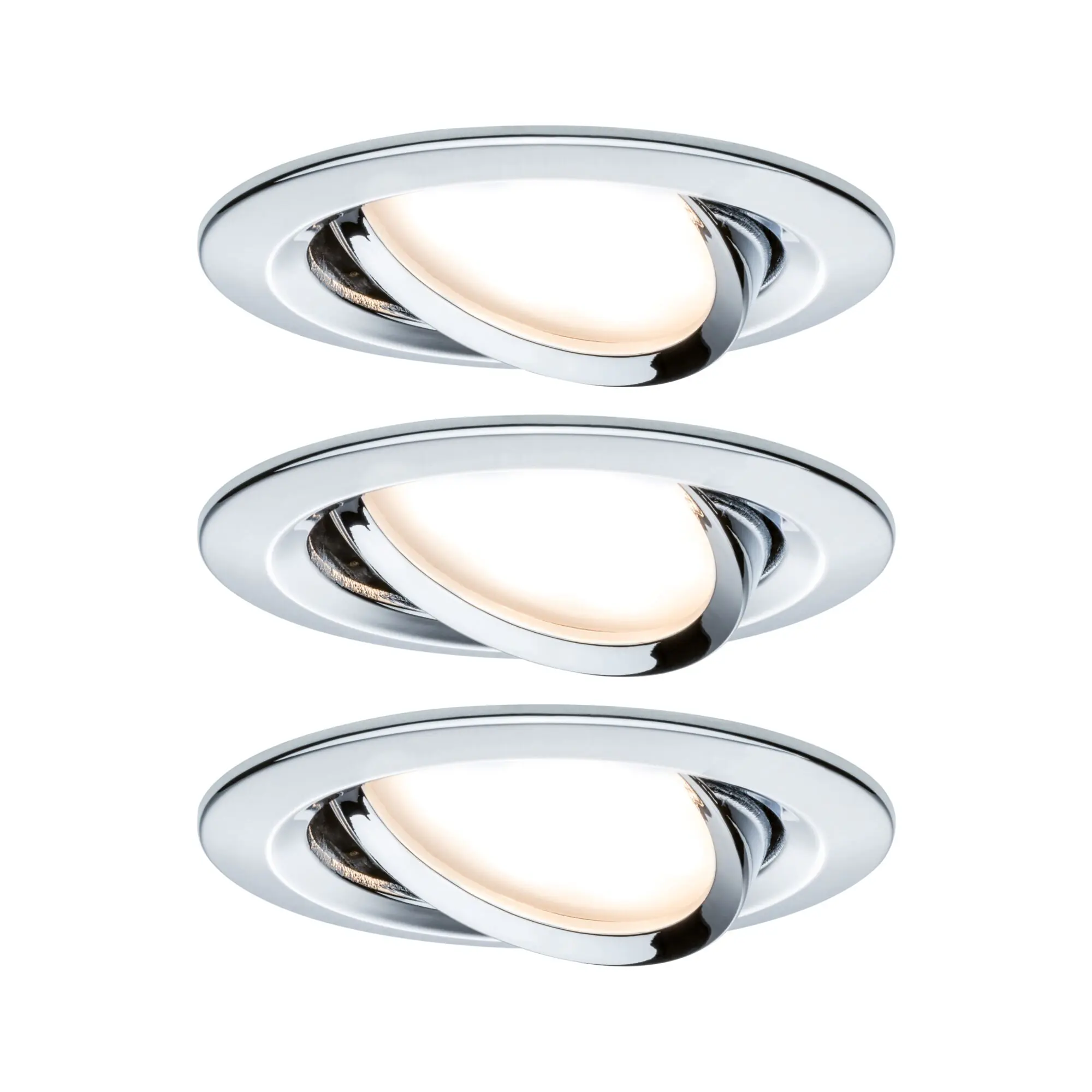 Paulmann LED-Einbauleuchte Nova Coin chrom schwenkbar 3er Set