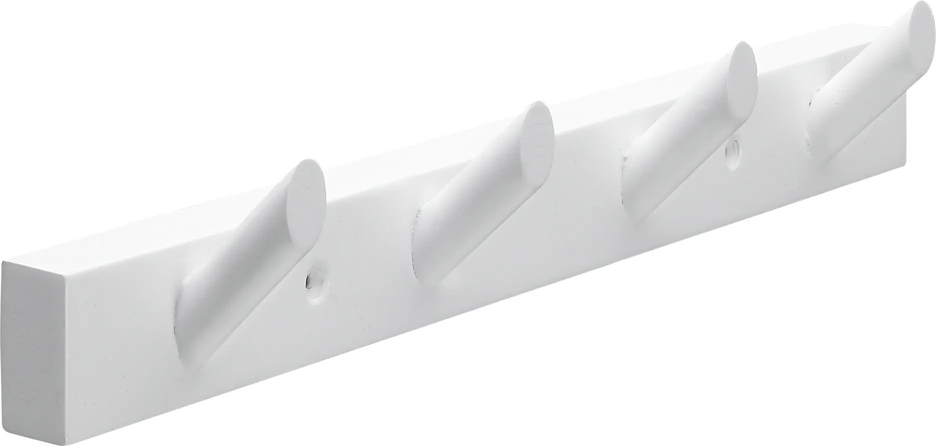 Hettich Hakenleiste Buche 400 x 65 x 60 mm mit 4 Haken weiß