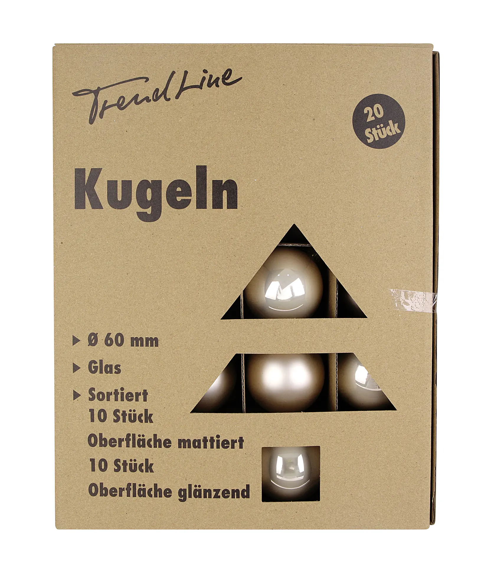 TrendLine Weihnachtskugeln aus Glas Ø 6 cm champagner 20 Stück