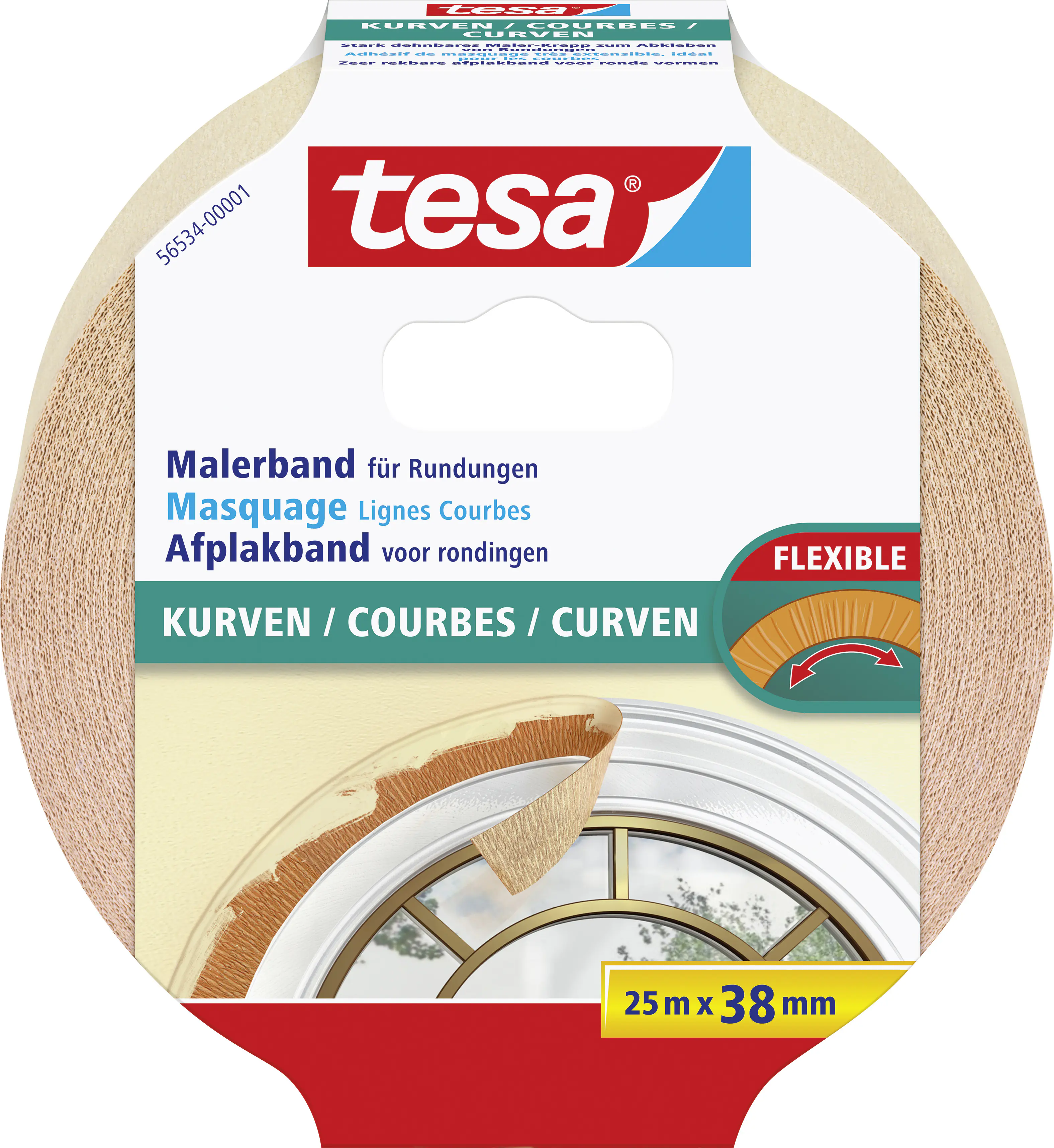 tesa Malerband für Kurven 25 m x 38 mm, beige tesa Malerband für Kurven 25 m x 38 mm, beige