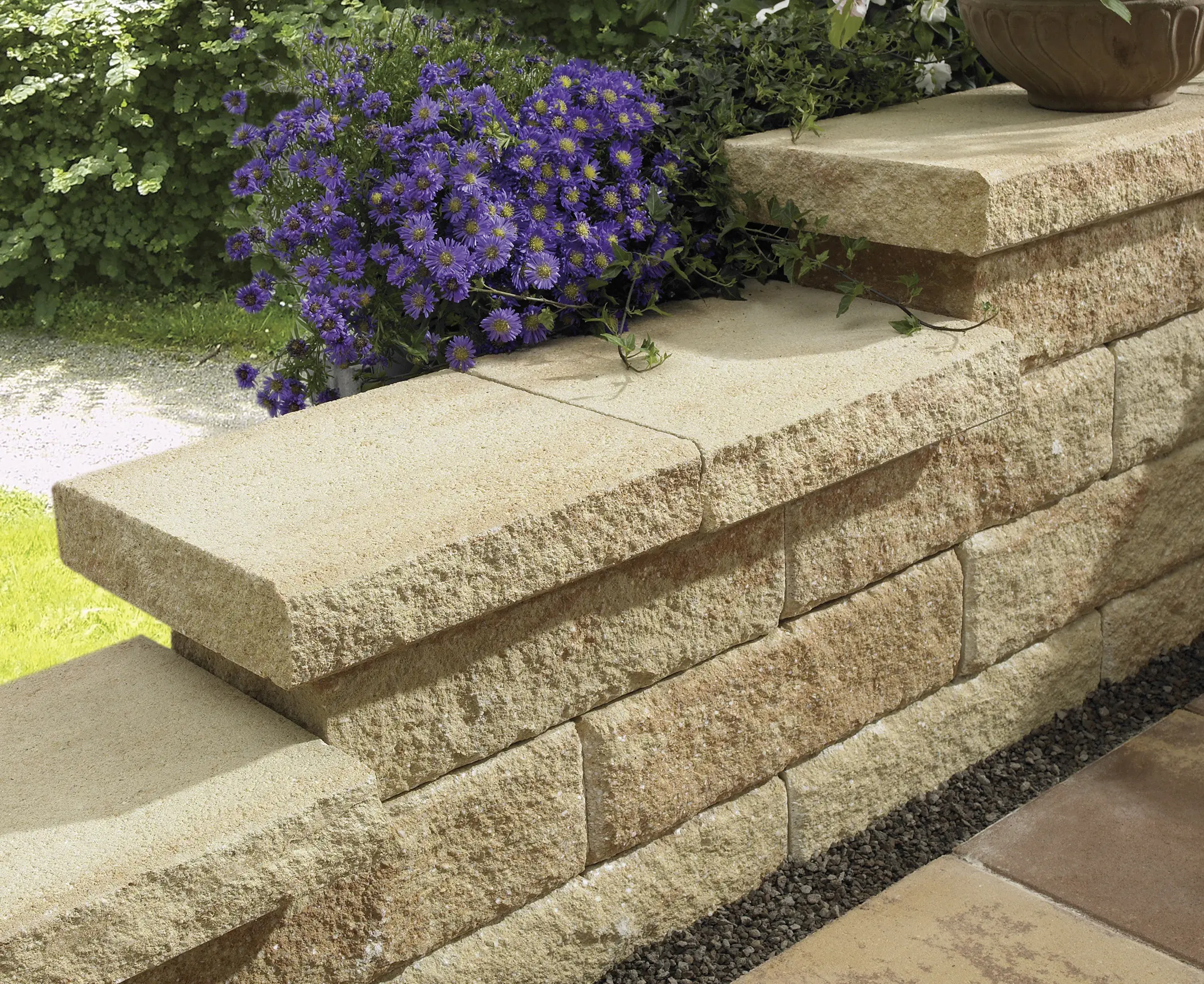 Kann Mauerstein Ende Bruchstein 50 x 25 x 15 cm sandsteinfarben