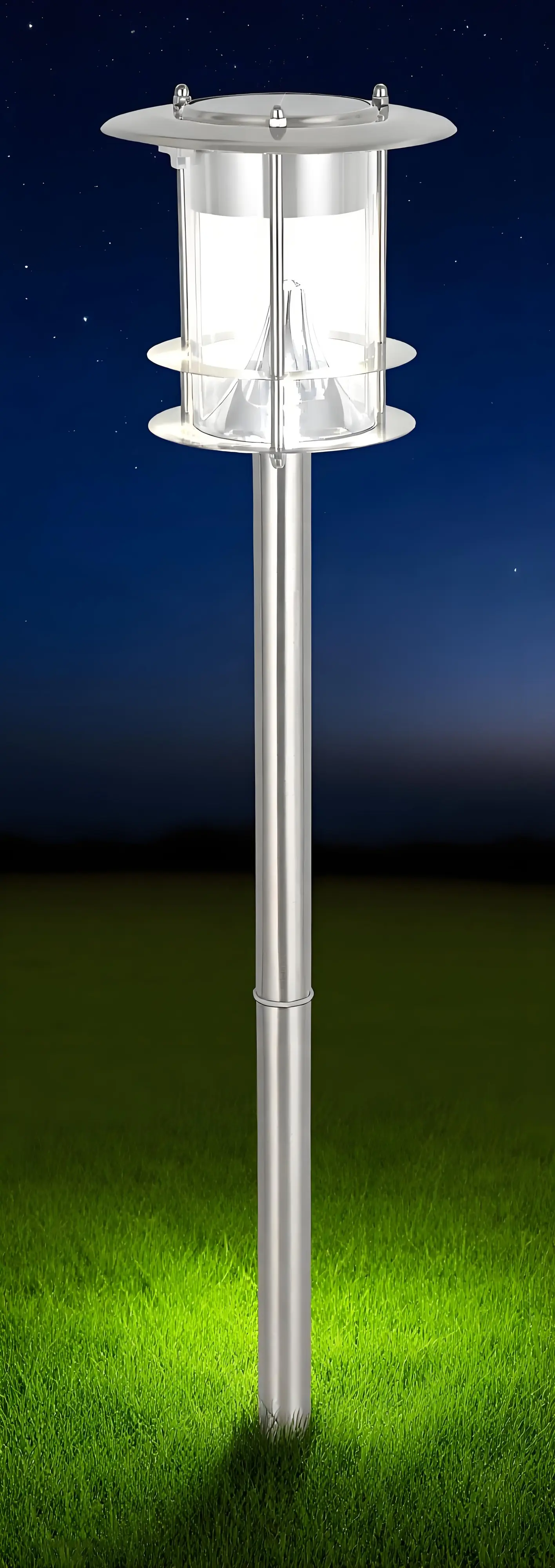 Dapo LED Solar Stehleuchte Dallas mit Erdspieß kaltweiß