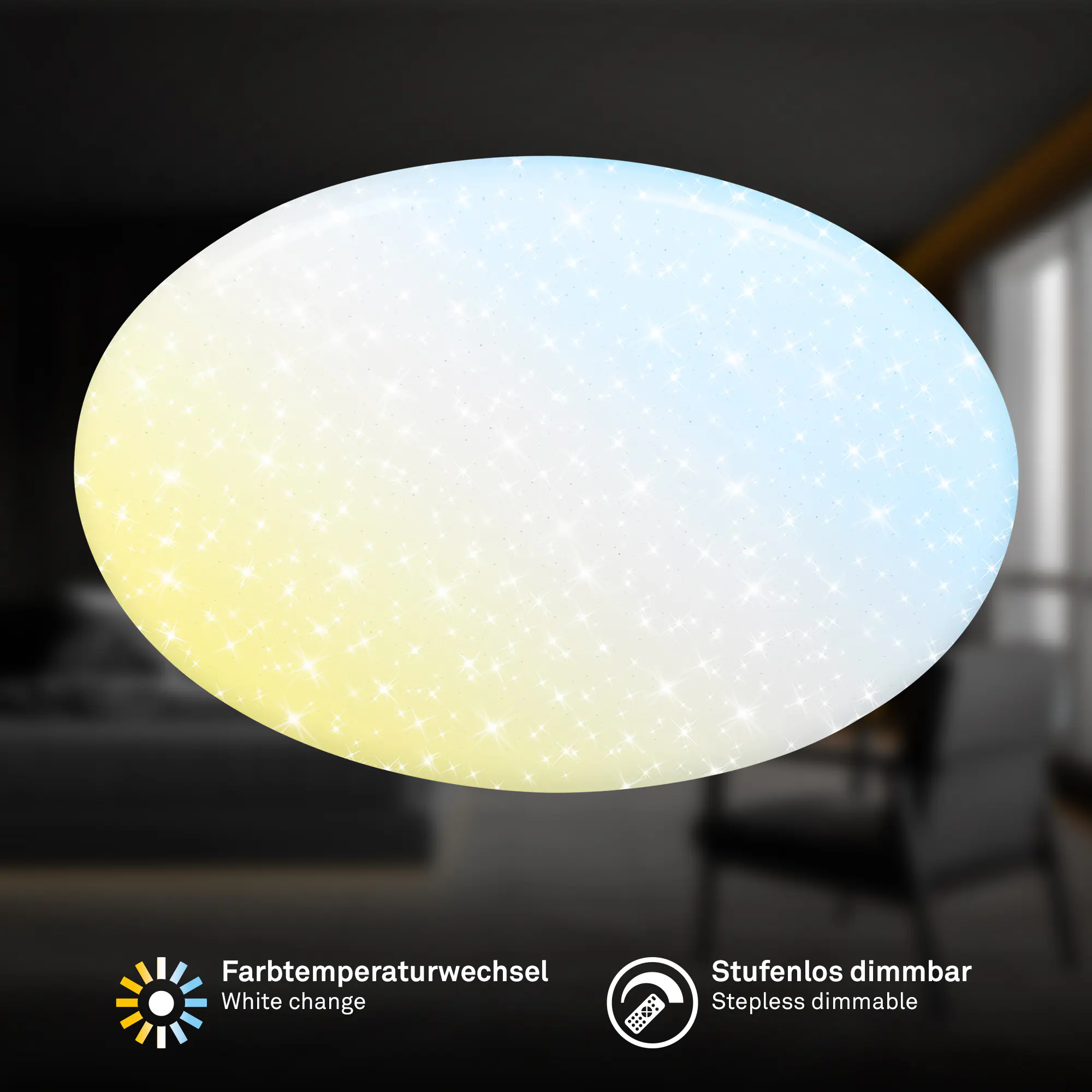 Briloner LED Deckenleuchte Verb Sternenhimmel weiß warmweiß-kaltweiß dimmbar