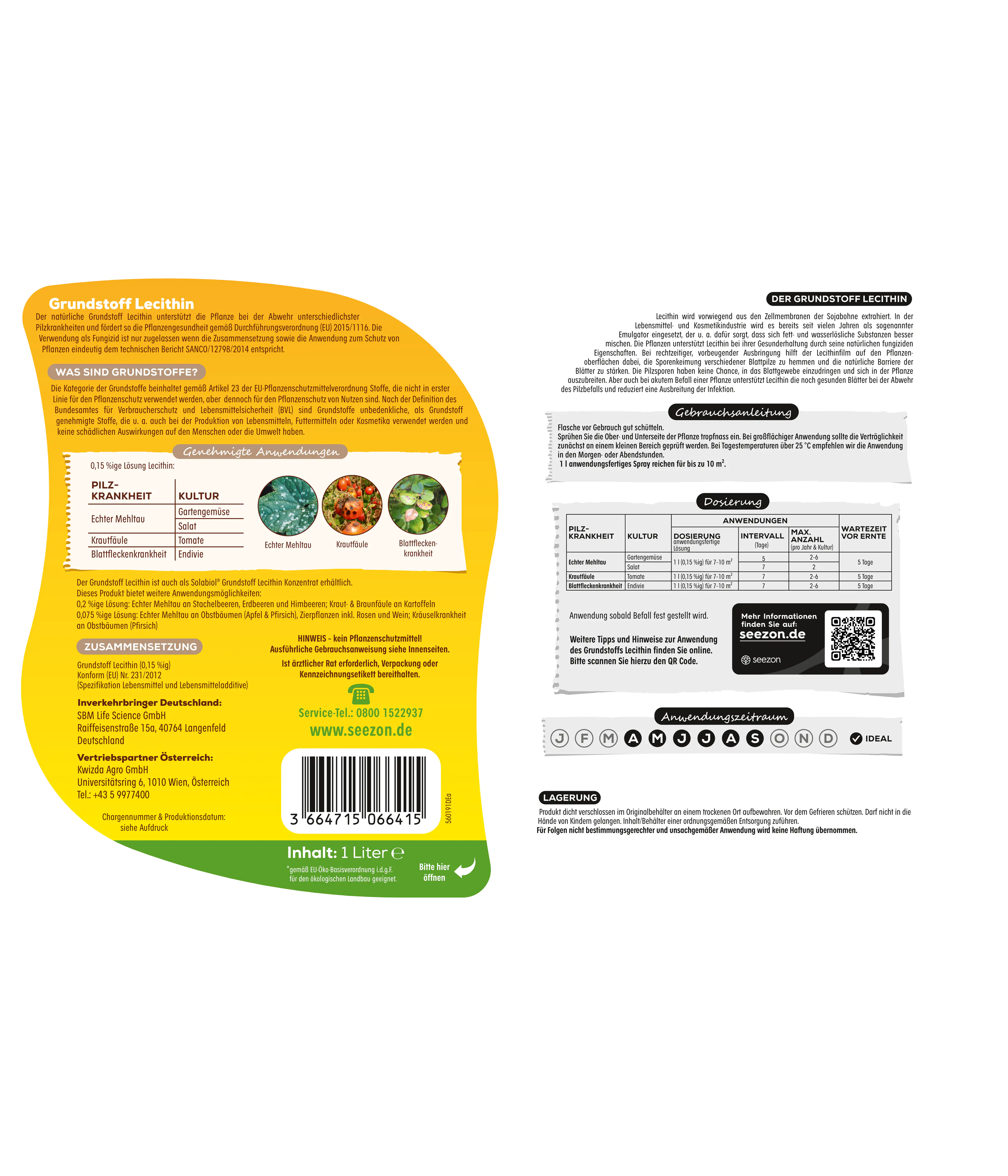 Solabiol Grundstoff Lecithin Spray 1 l