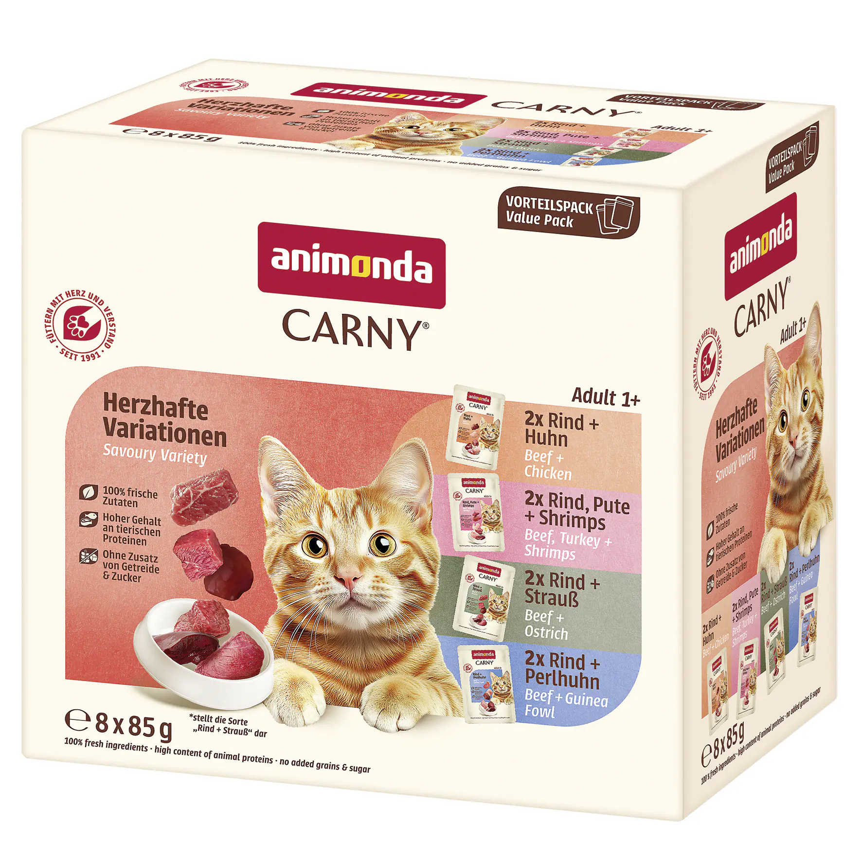 Animonda Carny Katzennassfutter Adult getreidefrei 8 x 85 g Geflügelmix