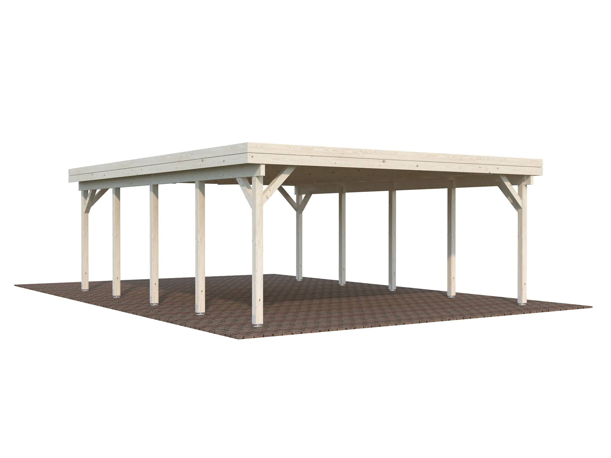Palmako Carport Karl 555 x 732 cm naturbelassen