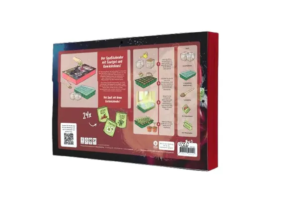Saatgut Adventskalender Weihnachtsmann mit komplettem Mini Gewächshaus Set Saatgut Adventskalender Weihnachtsmann mit komplettem Mini Gewächshaus Set