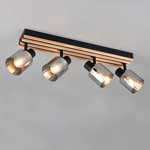 Reality Deckenstrahler Travia 4-flammig schwarz matt E14