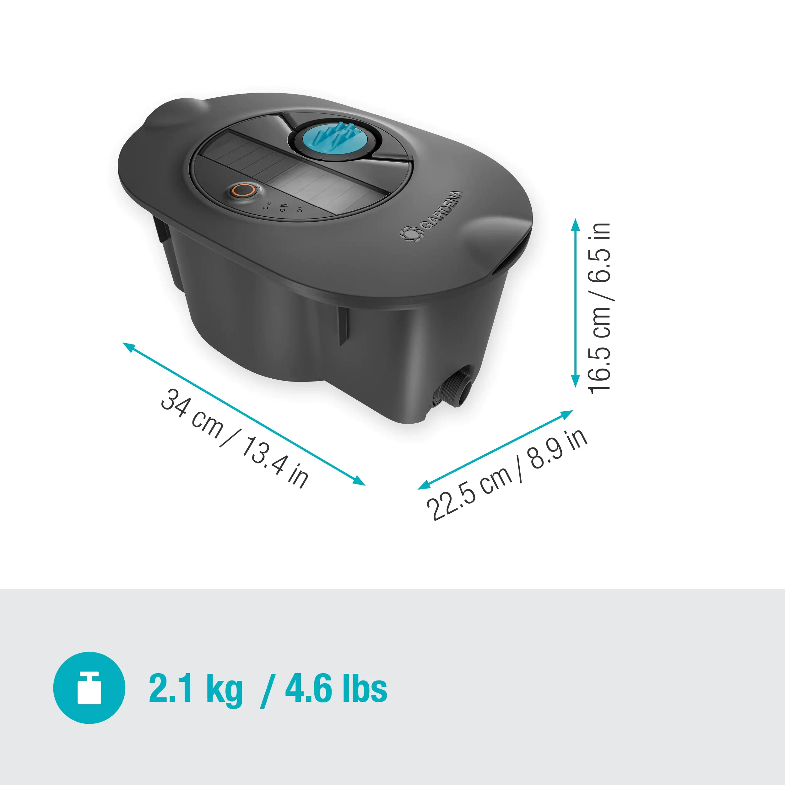 Gardena Bewässerungssystem Pipeline AquaPrecise für Rasen solarbetrieben