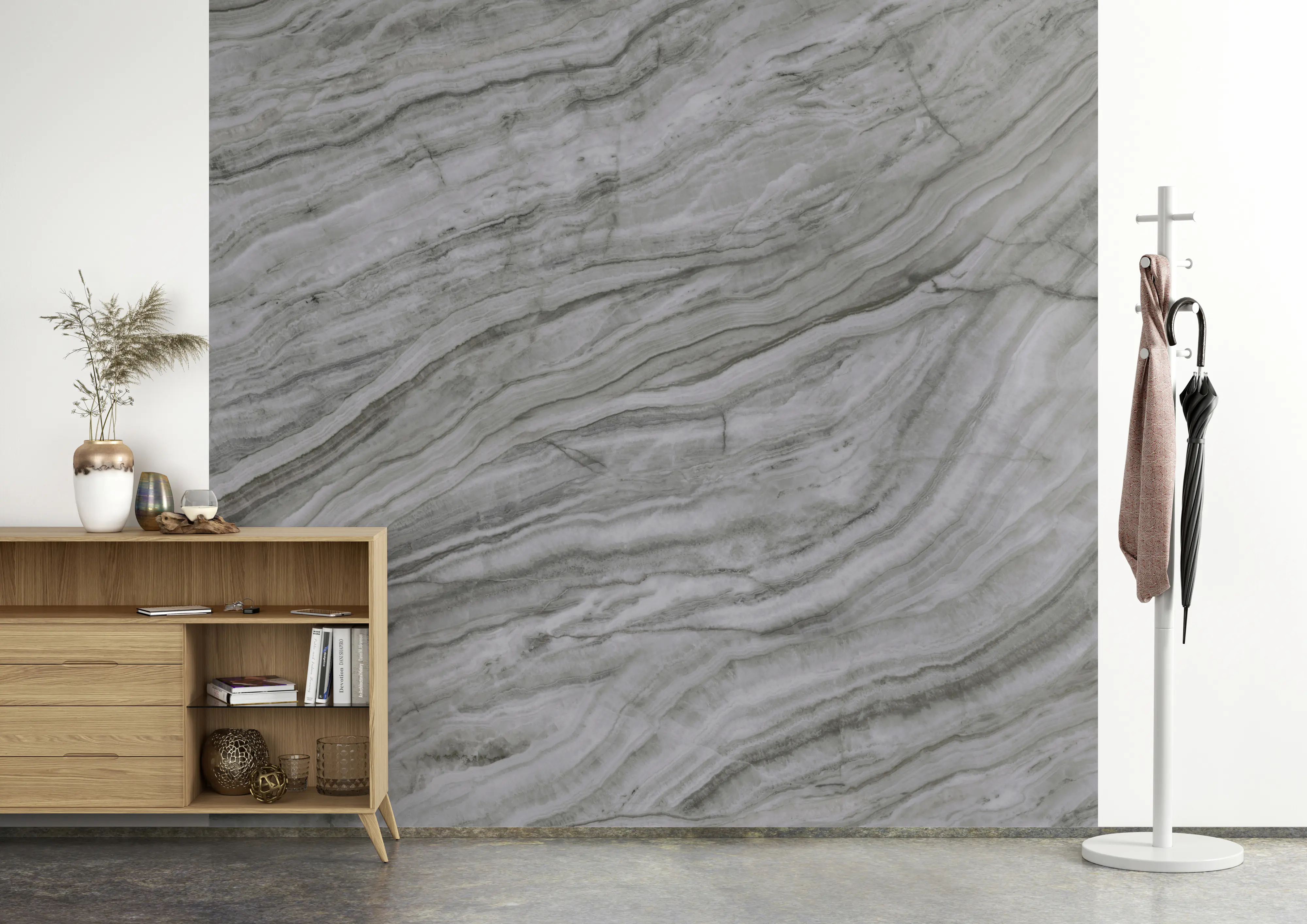 Rasch Vlies Fototapete 364552 Grau-Dunkelgrau Muster & Motive 3 m x 3,18 m