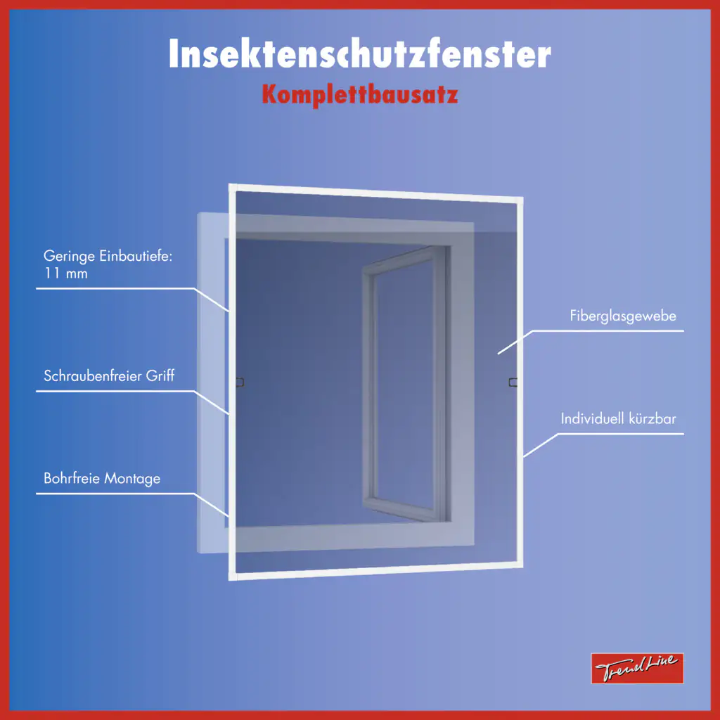 TrendLine Fliegenschutz-Fenster 120 x 150 cm schwarz/weiß kürzbar TrendLine Fliegenschutz-Fenster 120 x 150 cm schwarz/weiß kürzbar
