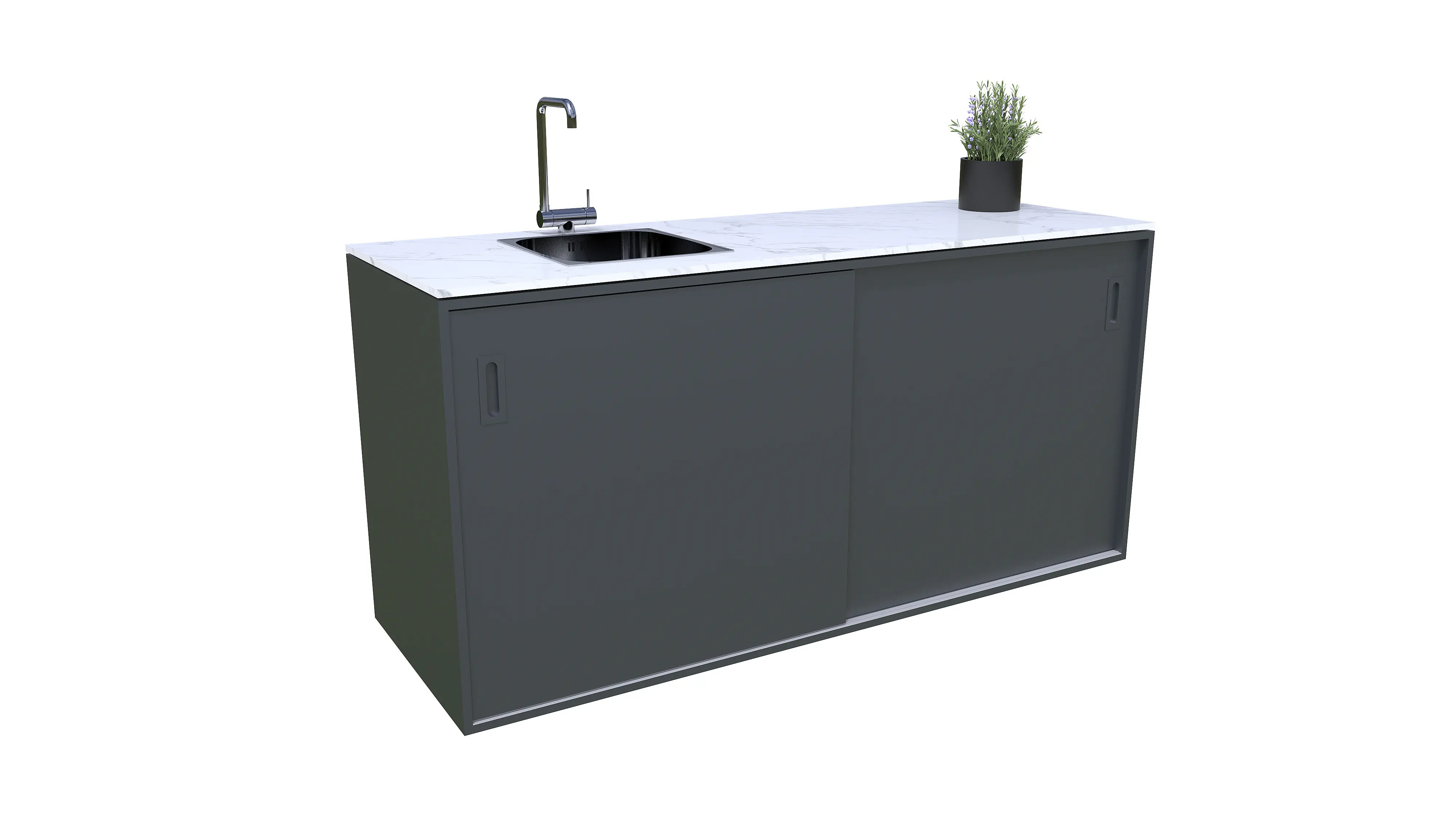 Bellano Living Element für Outdoorküchen inkl. Spüle links und 2 Türen anthrazit Bellano Living Element für Outdoorküchen inkl. Spüle links und 2 Türen anthrazit