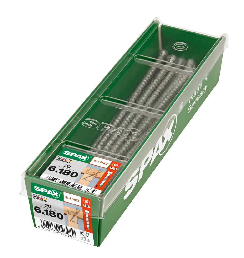 Spax Holzbauschrauben 6.0 x 180 mm TX 30 - 20 Stk. Spax Holzbauschrauben 6.0 x 180 mm TX 30 - 20 Stk.