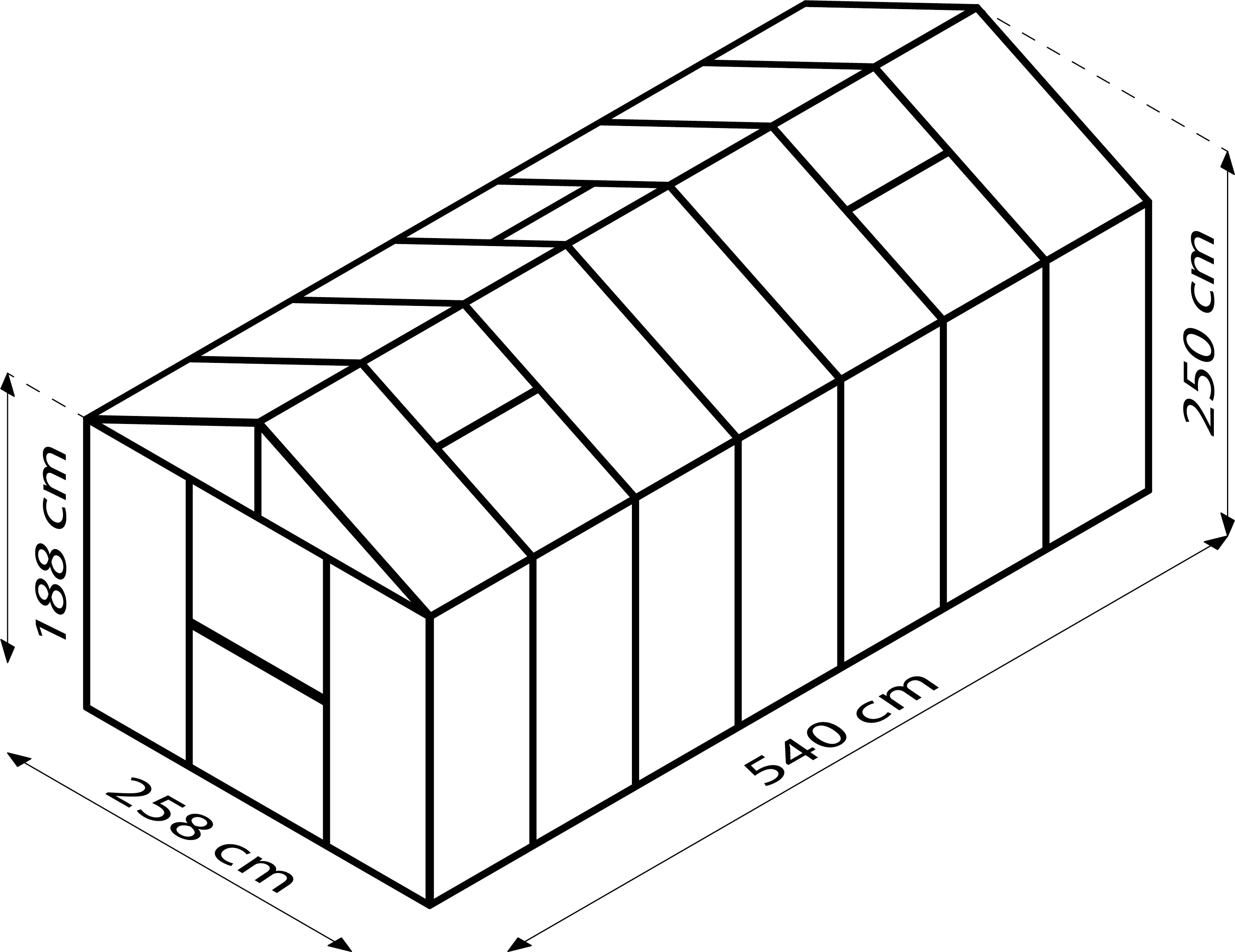 Vitavia Gewächshaus Zeus 13800 266 x 547 cm 3 mm Sicherheitsglas Vitavia Gewächshaus Zeus 13800 266 x 547 cm 3 mm Sicherheitsglas