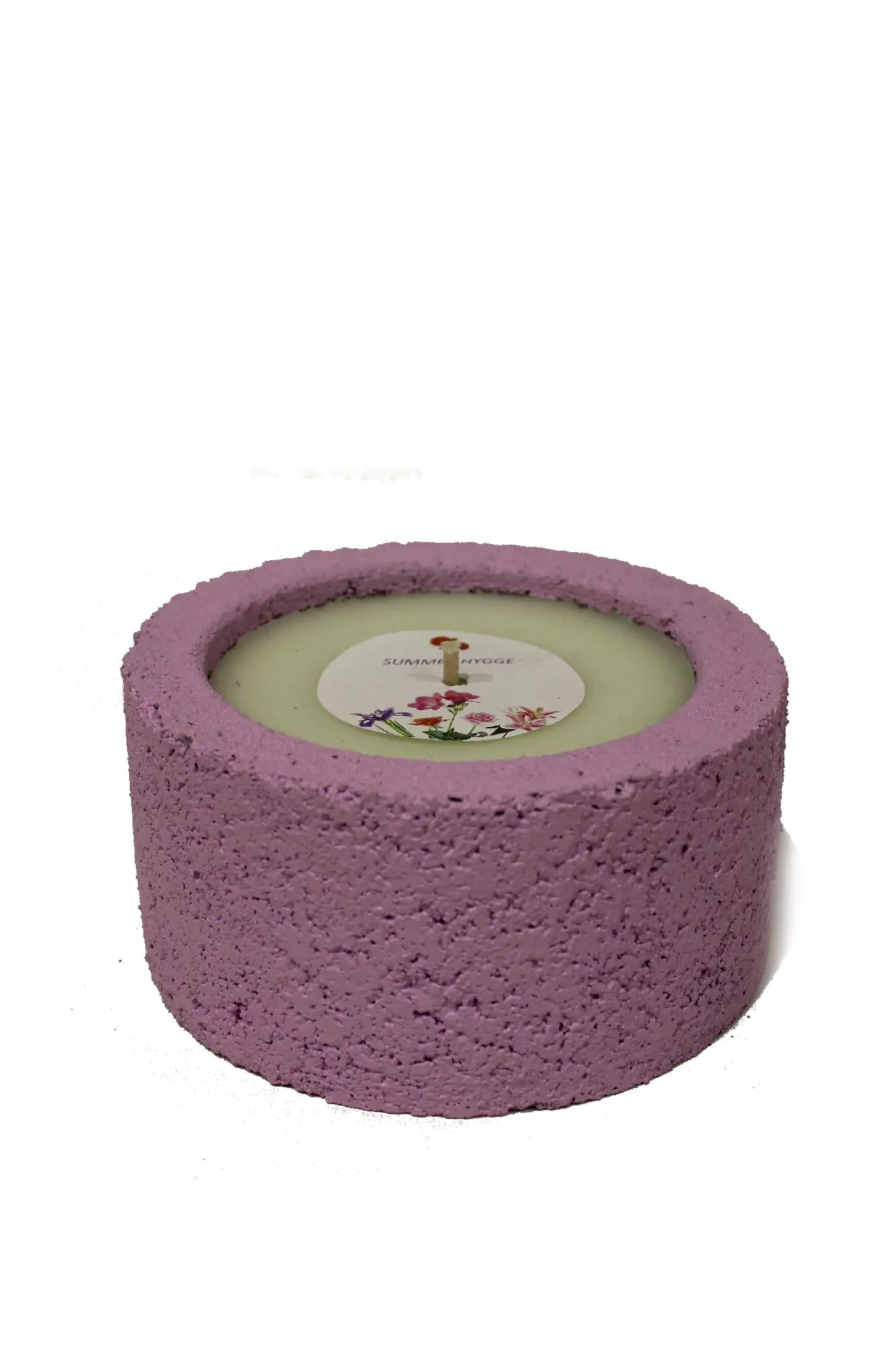 House of Rustic Outdoorkerze in Betonschale rosa Ø 15 x 7,5 cm