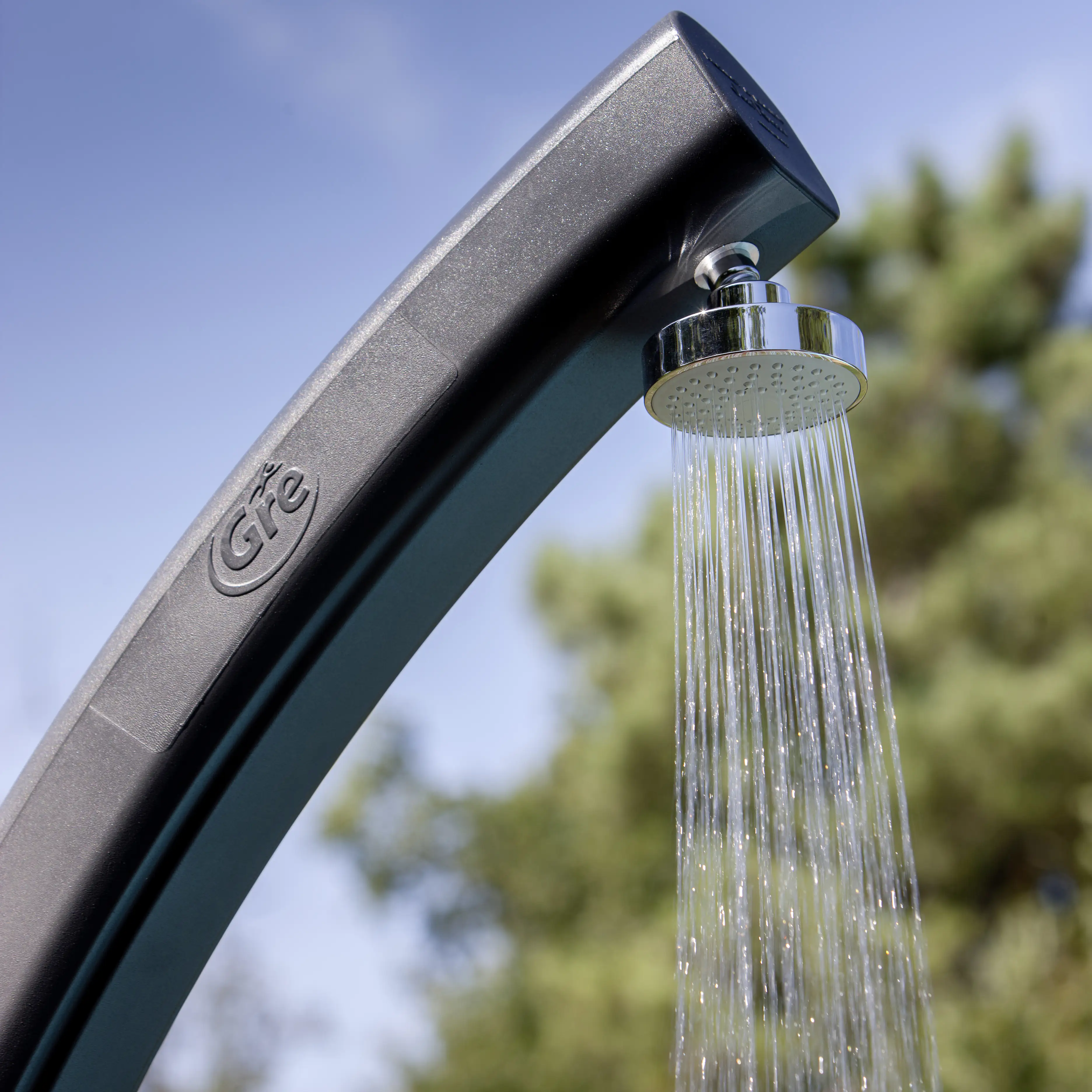 Gre Solardusche 25 Liter schwarz mit Fuß-Wasserhahn