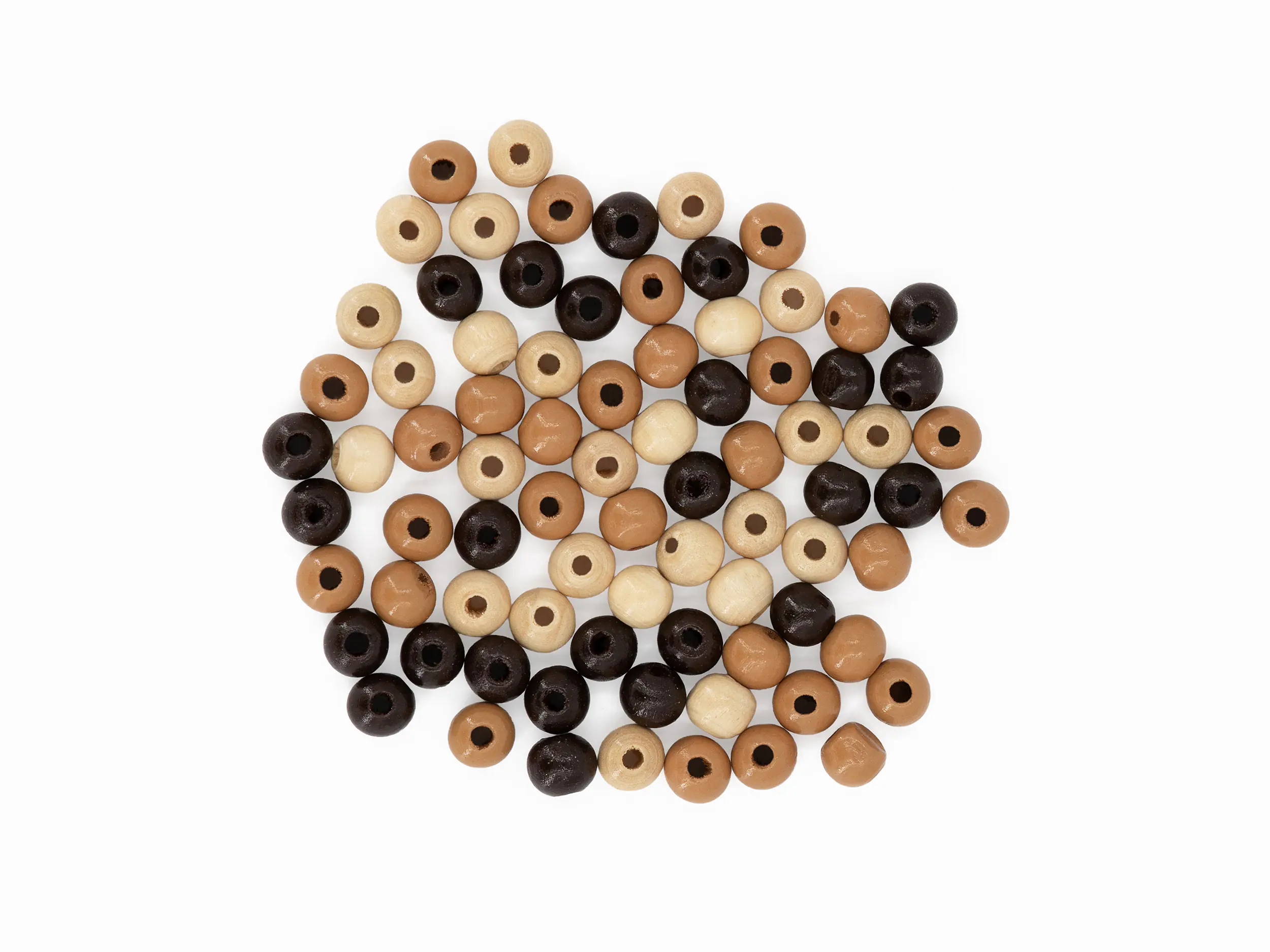 Glorex Holzperlen braun mix 15 mm - 14 Stück